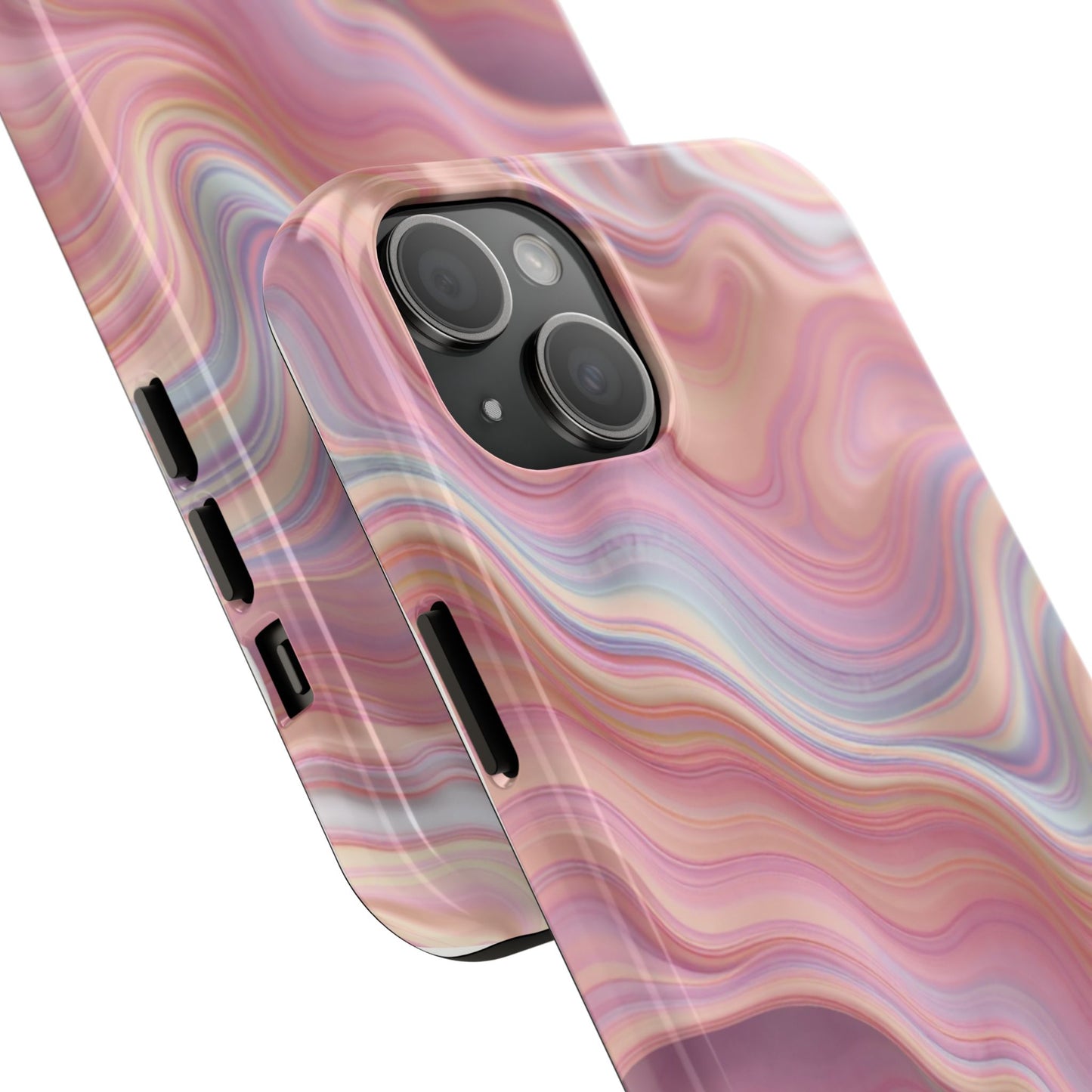 Stylish Tough Phone Cases - Abstract Pink Marble Design