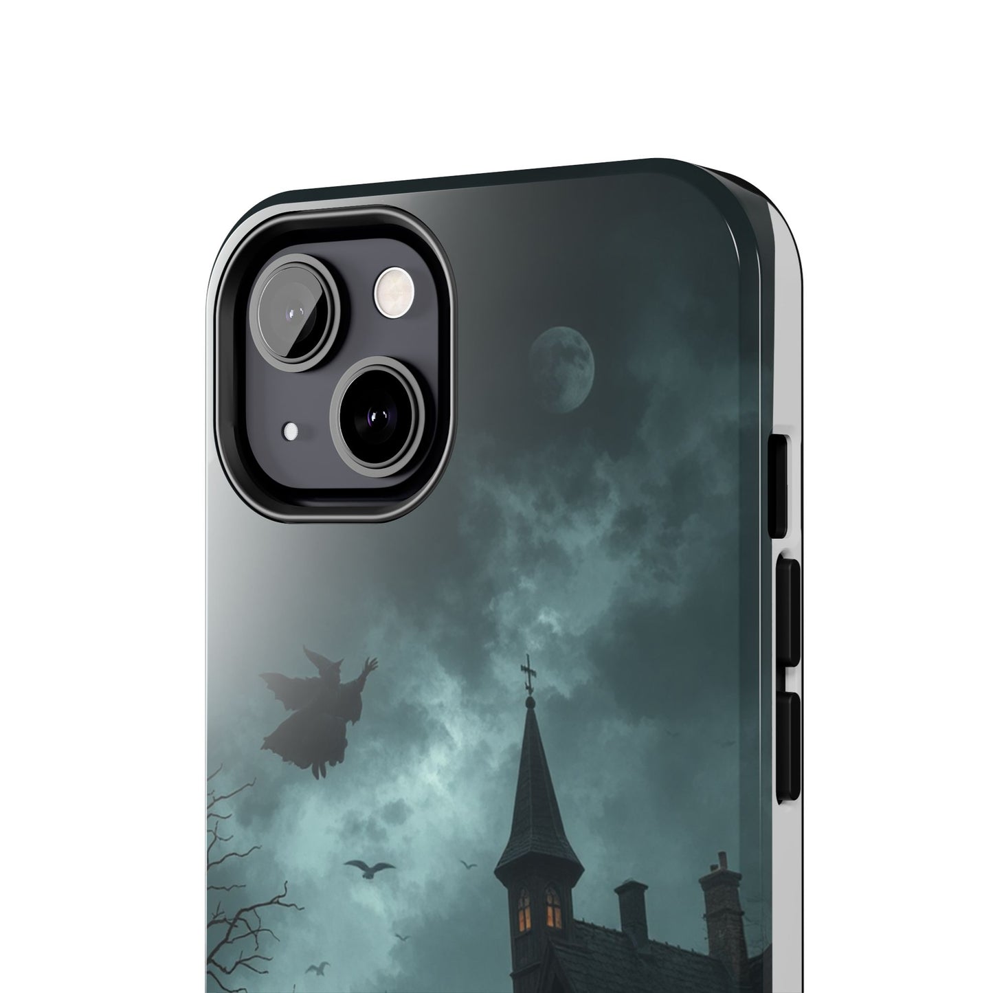 Halloween-Themed Tough Phone Case with Spooky House Design