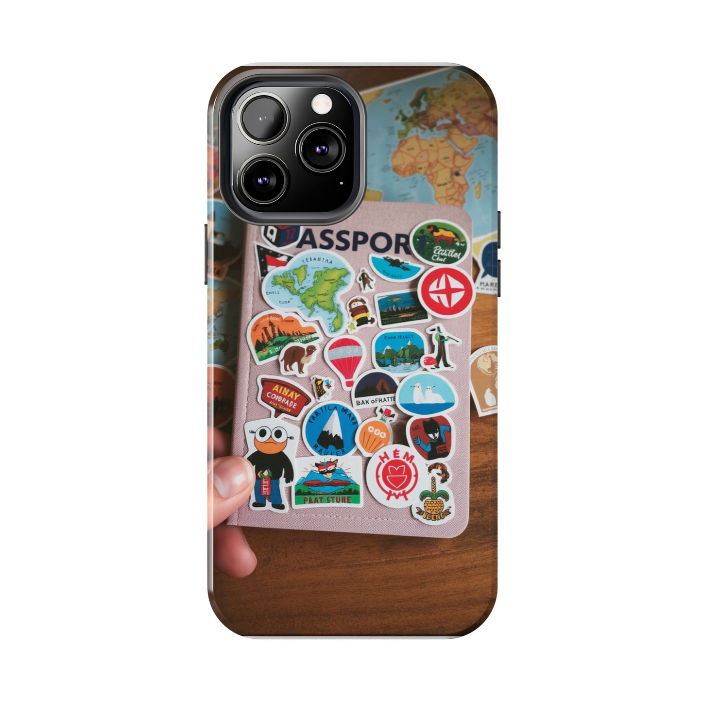 Adventure Stickers Phone Case - Tough Protection for Travel Lovers