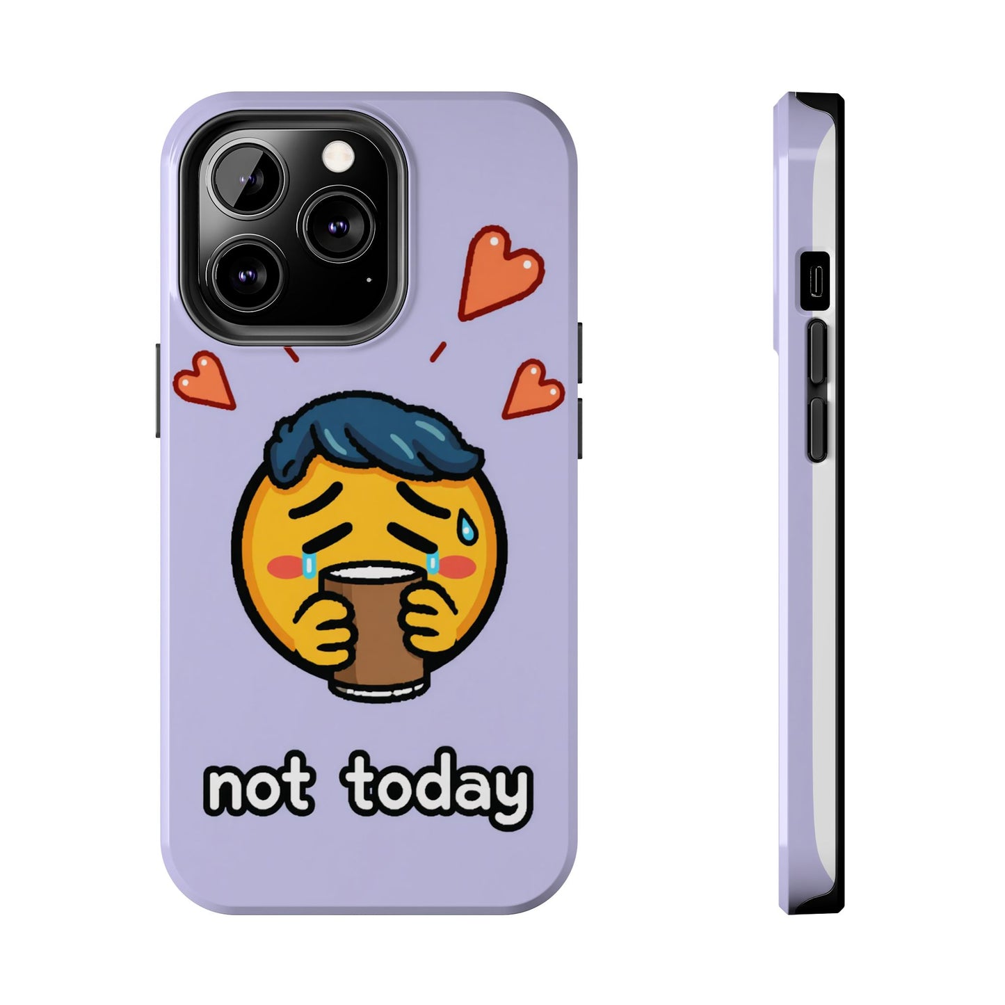 Cute Tough Phone Case - 'Not Today' Emoji Design