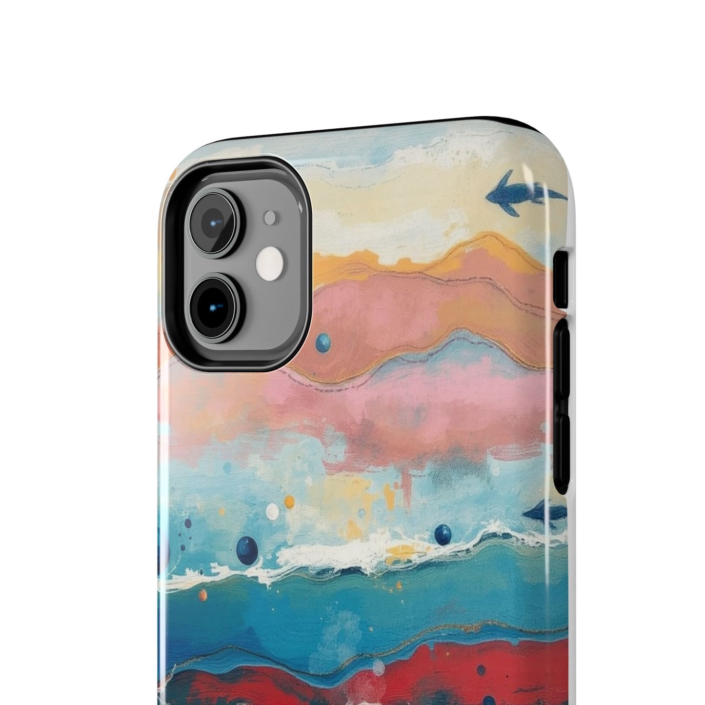 Artistic Tough Phone Case - Vibrant Waves Design for Unique Style