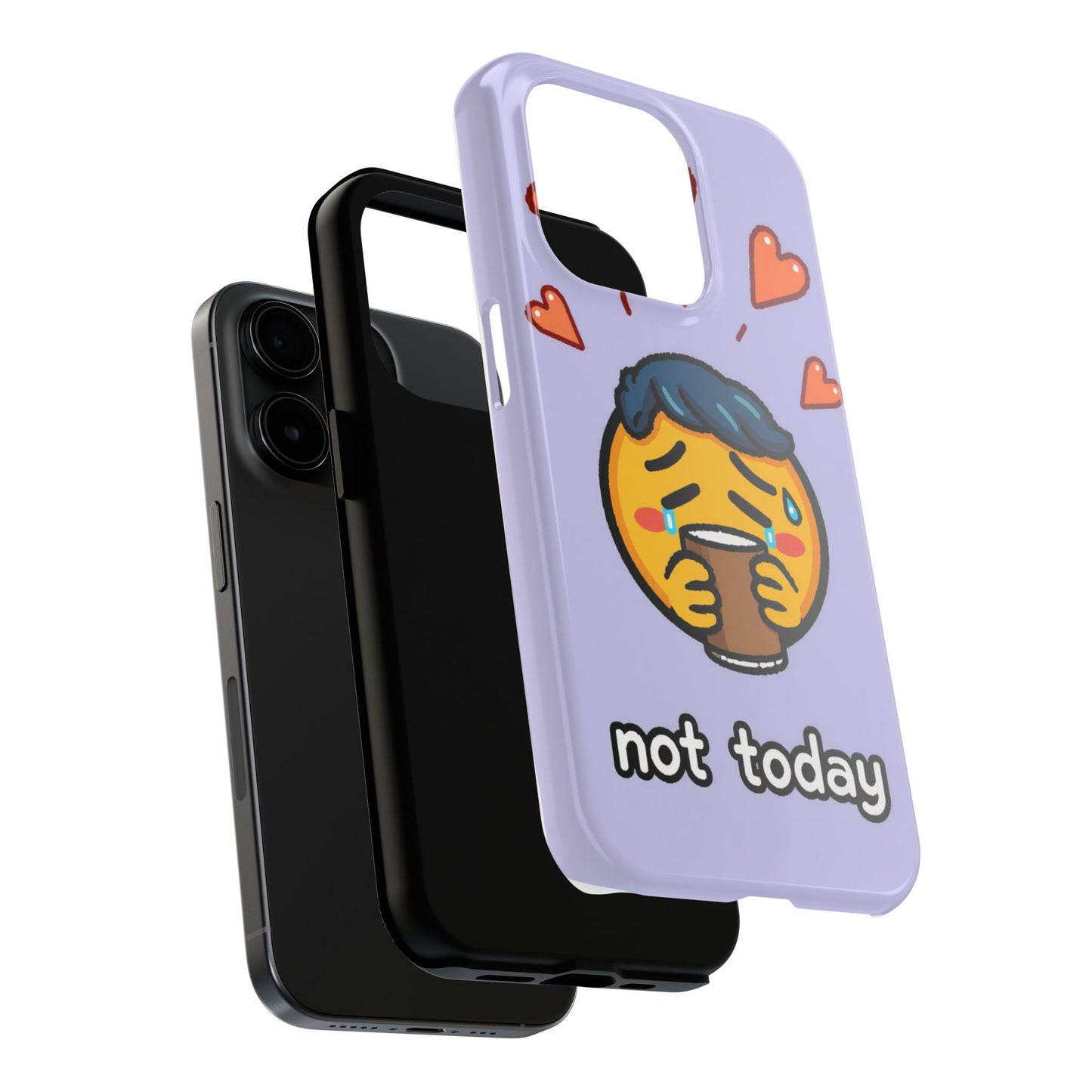 Cute Tough Phone Case - 'Not Today' Emoji Design
