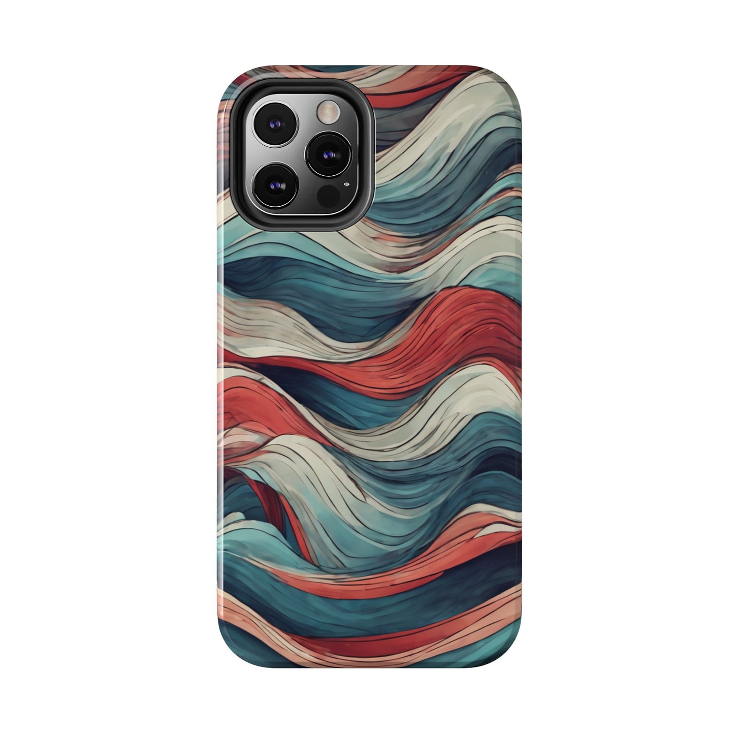 Abstract Waves Tough Phone Case - Stylish & Durable Phone Protection - for iPhone