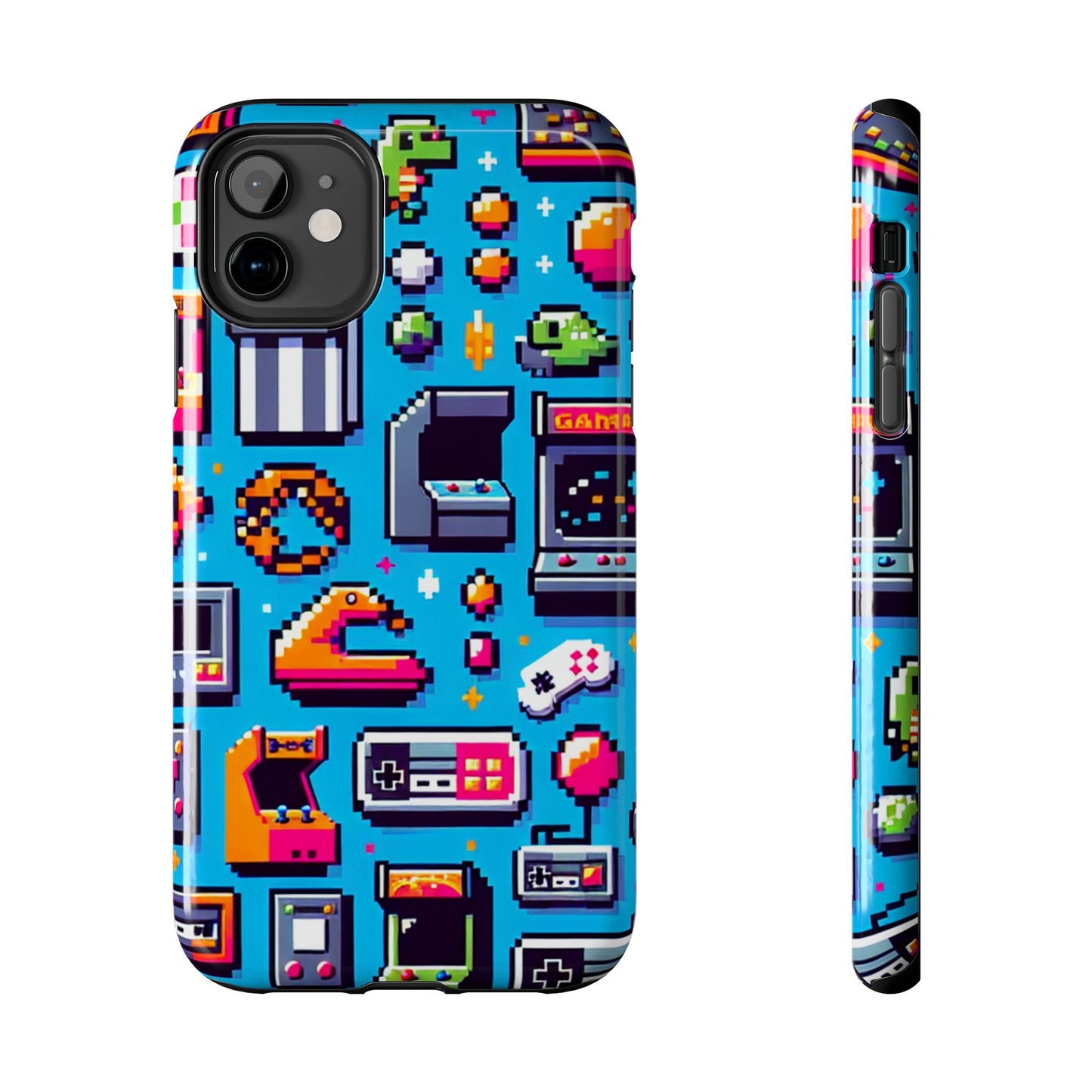 Retro Gaming Tough Phone Case - Pixel Art Design for Gamers - for iPhone