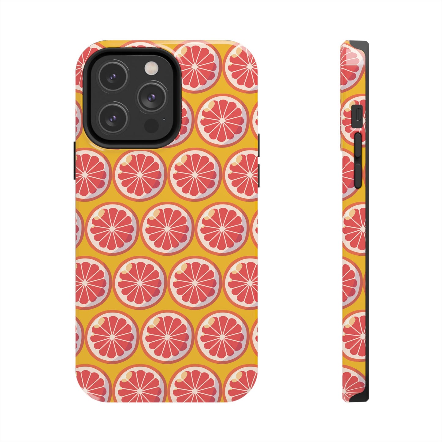 Citrus Pattern Tough Phone Case - Bright Grapefruit Design - for iPhone