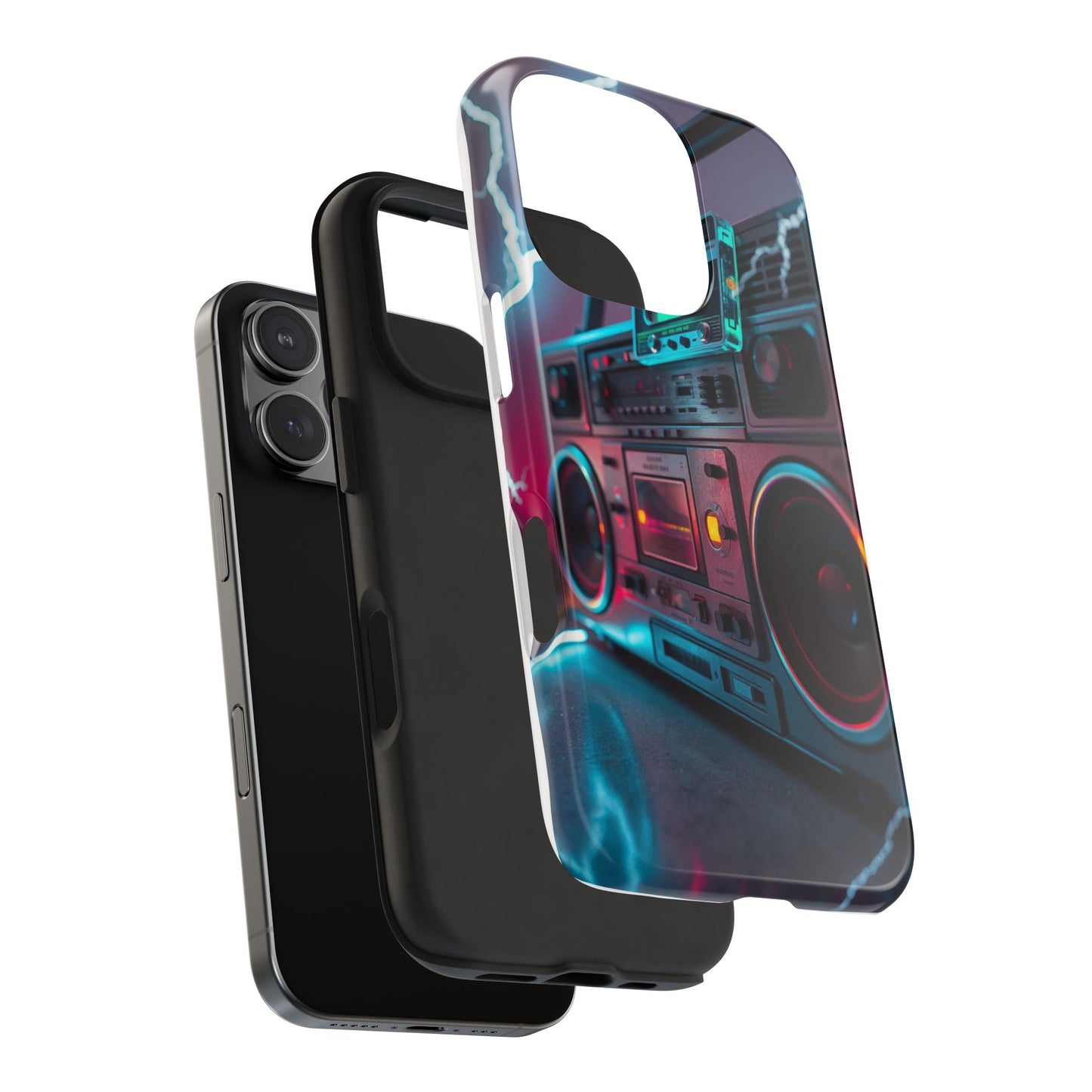 Retro Boombox Tough Phone Case – Vibrant Protection for Music Lovers