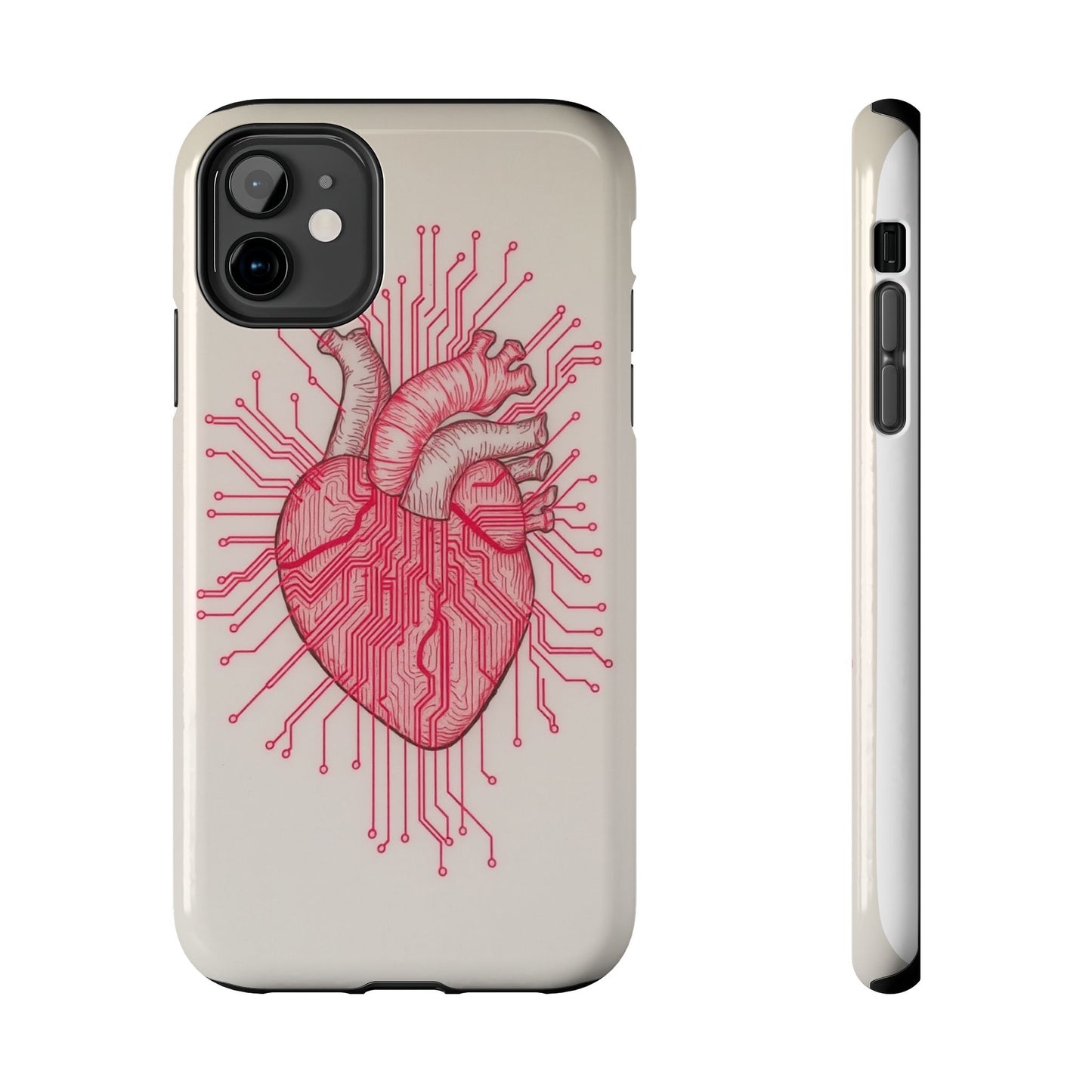 Heart Circuit Tough Phone Case – Unique Tech-Inspired Design for Tech Lovers
