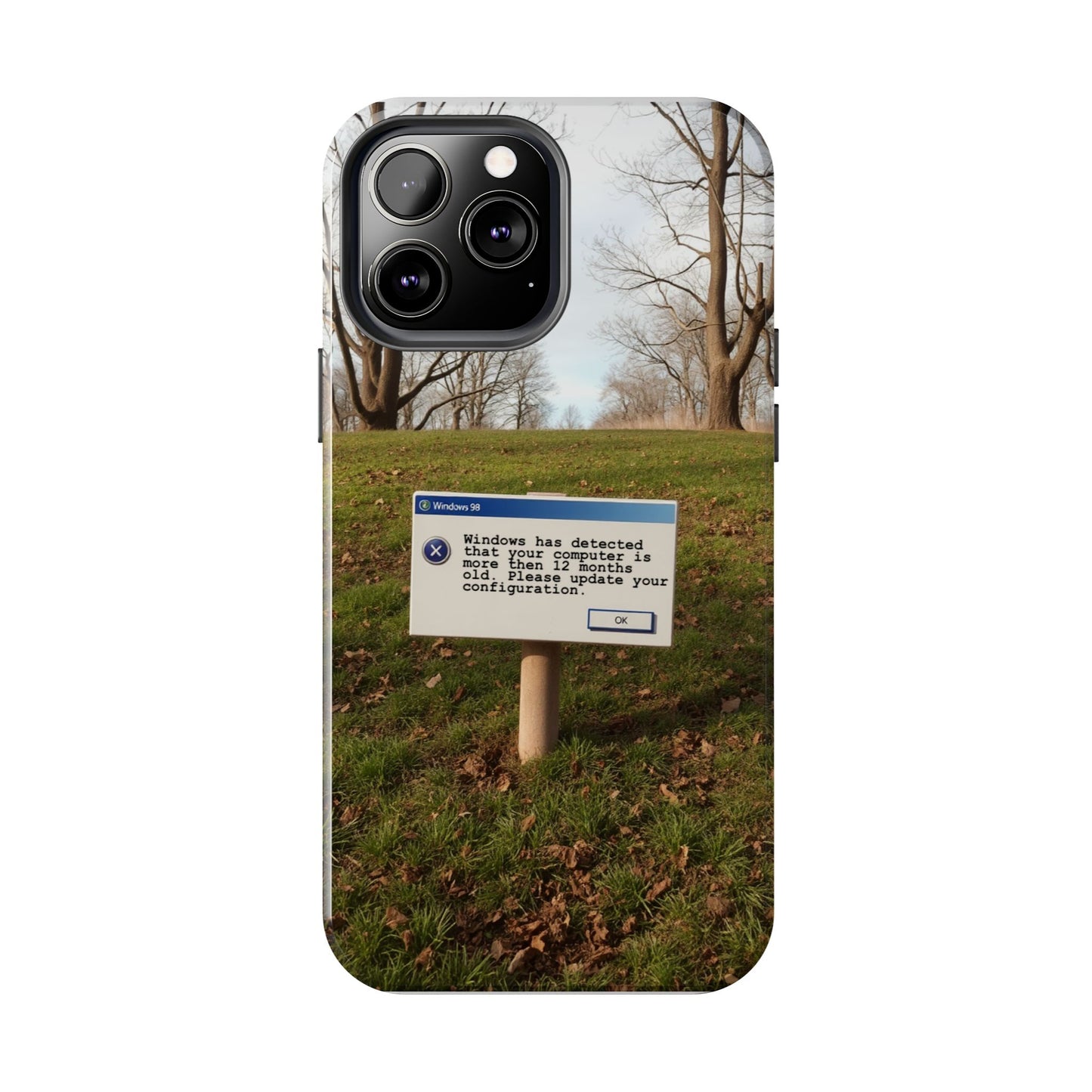 Durable Phone Case with Windows 98 Error Message Design - Perfect Gift for Tech Lovers