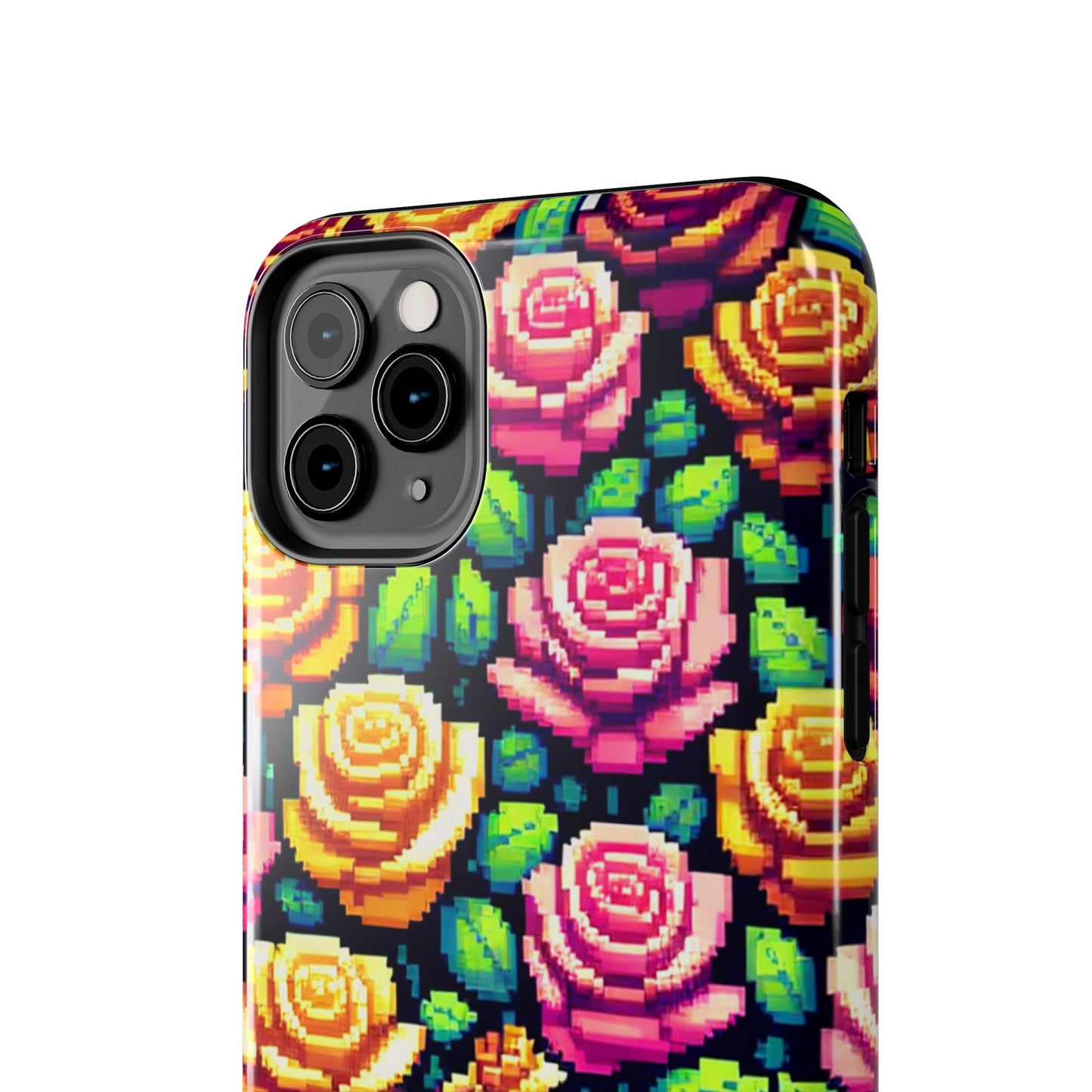 Pixel Art Roses Tough Phone Case - Stylish Protection - for iPhone