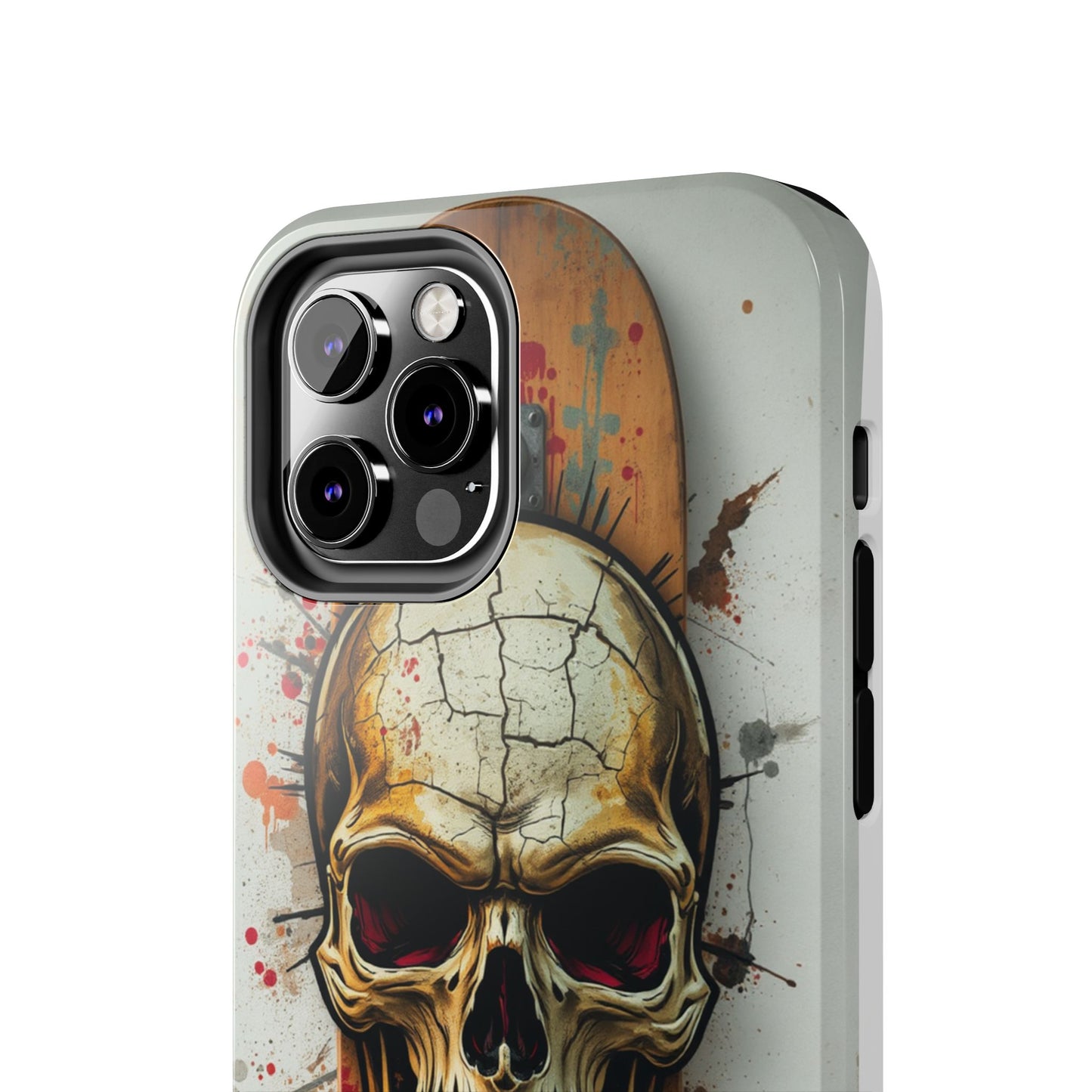 Edgy Skull Tough Phone Case - Durable Protection for Skateboard Enthusiasts