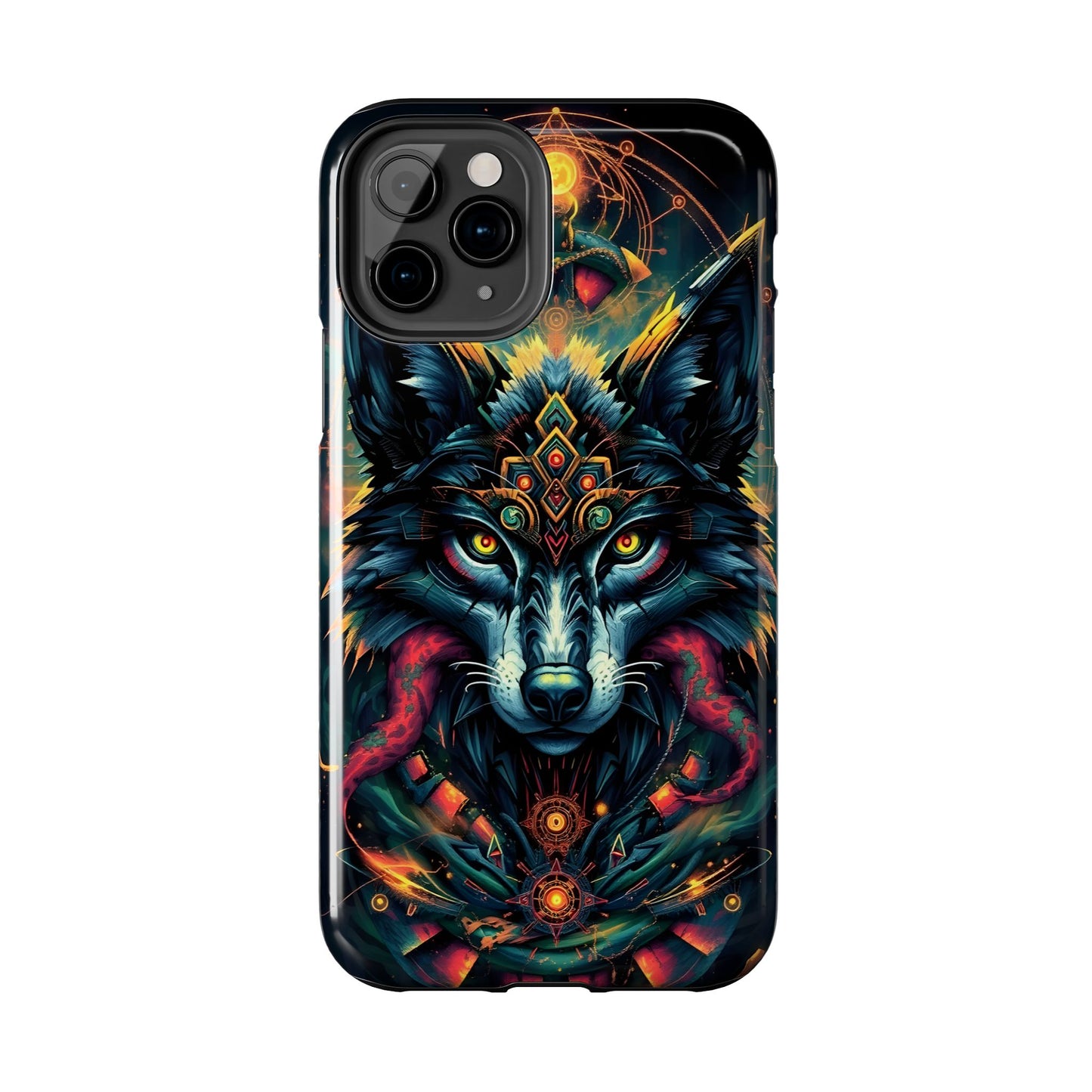 Vibrant Mystical Wolf Art Tough Phone Case - Durable & Unique Design for Animal Lovers - for iPhone