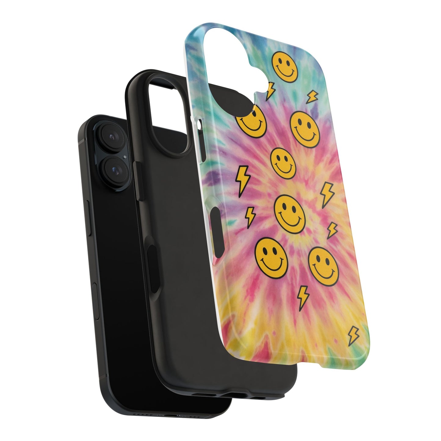 Colorful Smiley Lightning Tough Phone Case - Fun & Durable