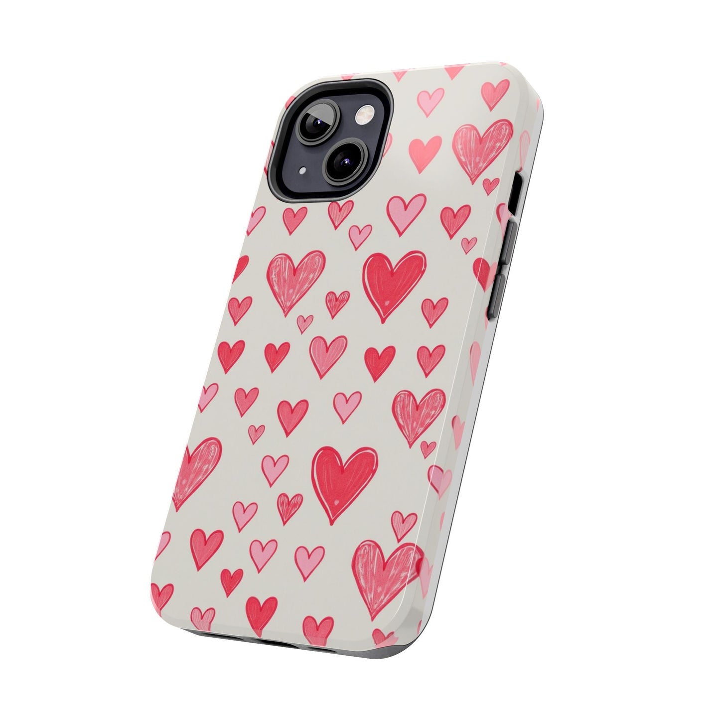 Heart Pattern Tough Phone Case - Cute and Stylish Protection