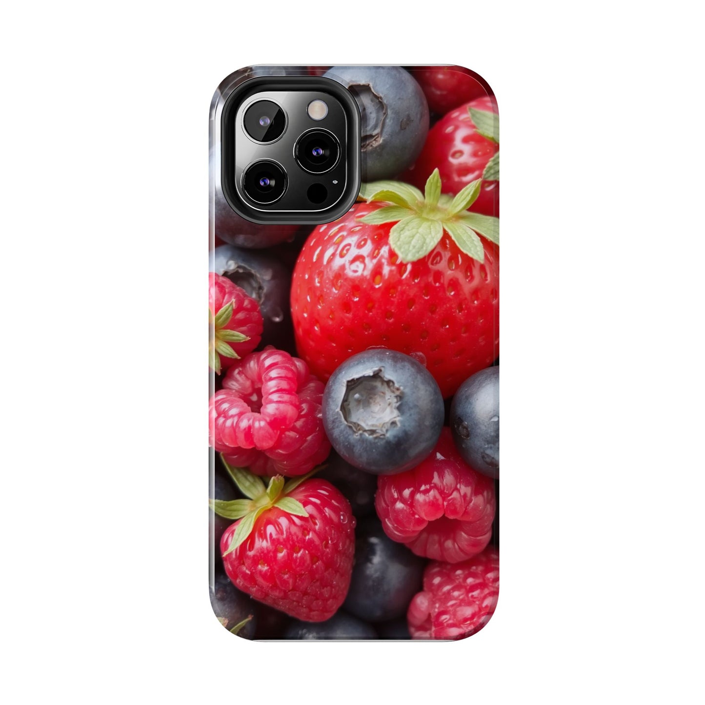 Fruit-Themed Tough Phone Case - Berry Burst Design