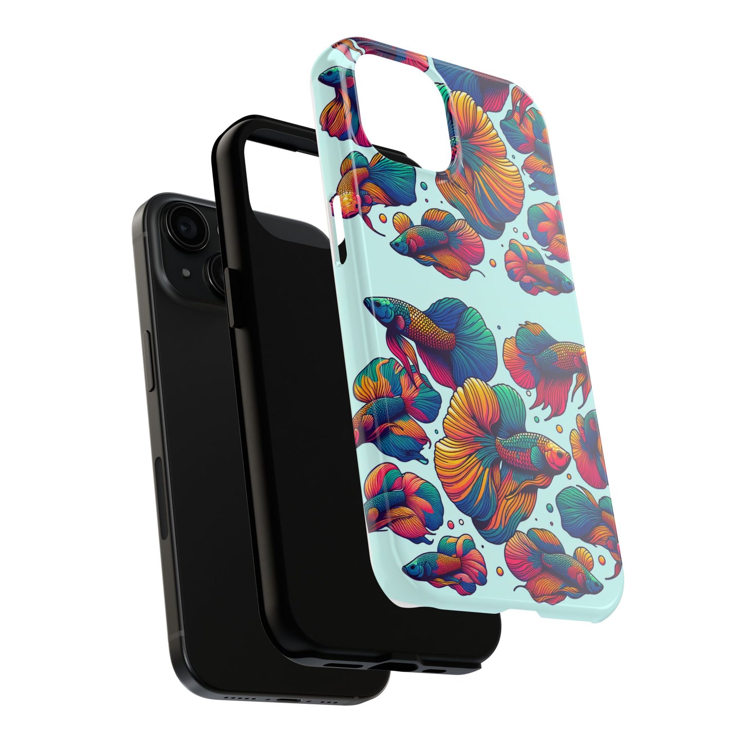 Colorful Fish Pattern Tough Phone Case - Aquatic Lovers - for iPhone