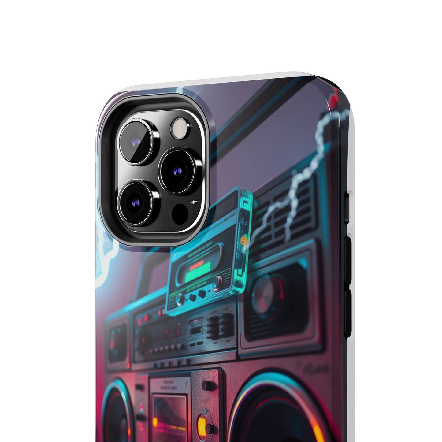 Retro Boombox Tough Phone Case – Vibrant Protection for Music Lovers