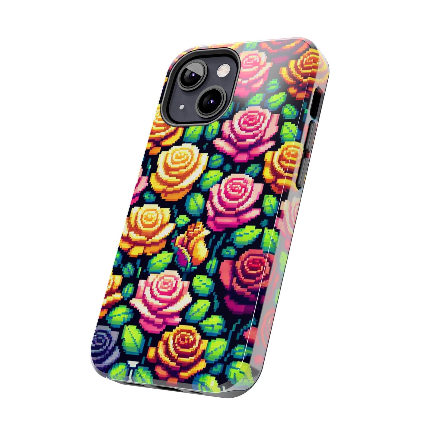 Pixel Art Roses Tough Phone Case - Stylish Protection - for iPhone