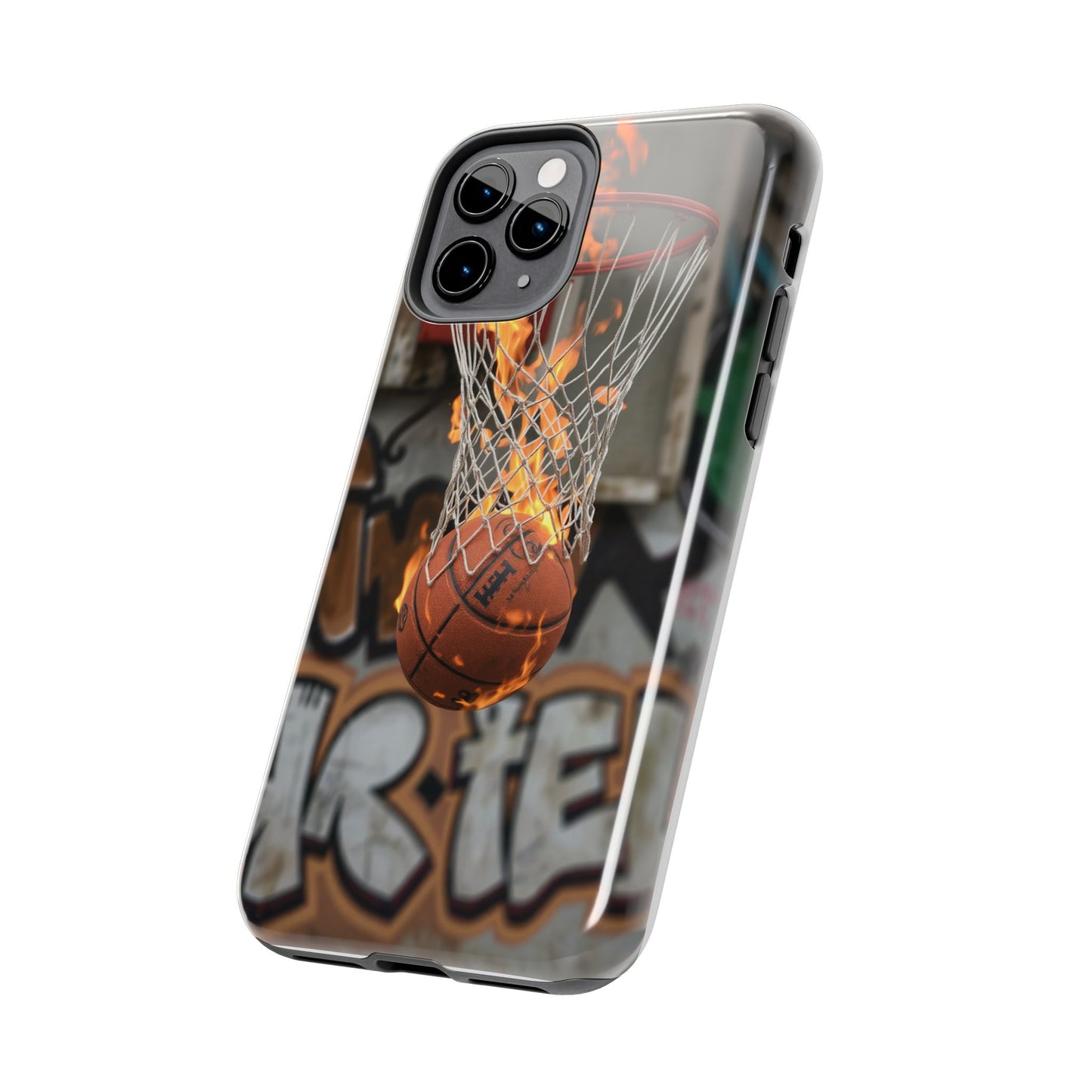 Fire Basketball Tough Phone Case - Durable Sporty Design for Athletes & Fans