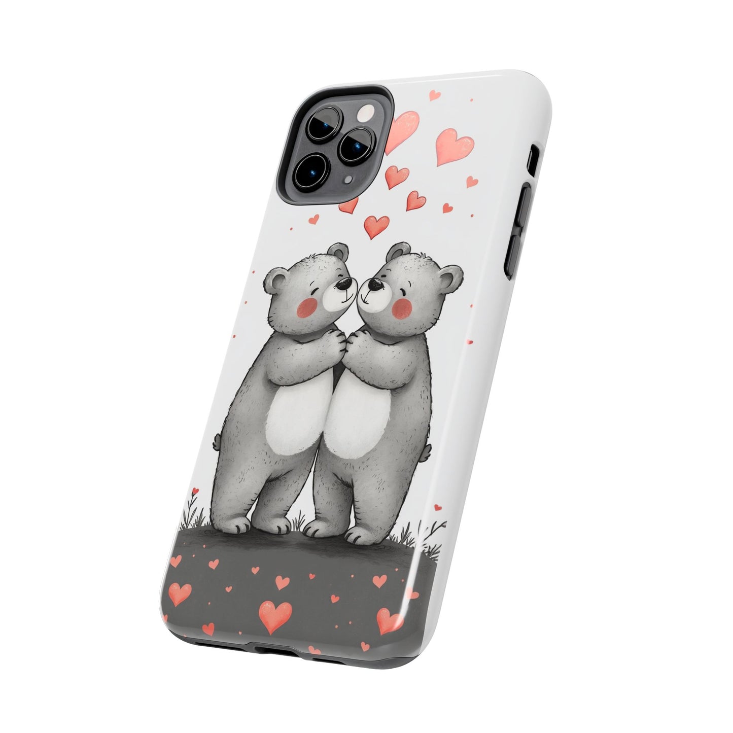 Cute Bear Love Tough Phone Case - Perfect for Valentine's Day & Couples
