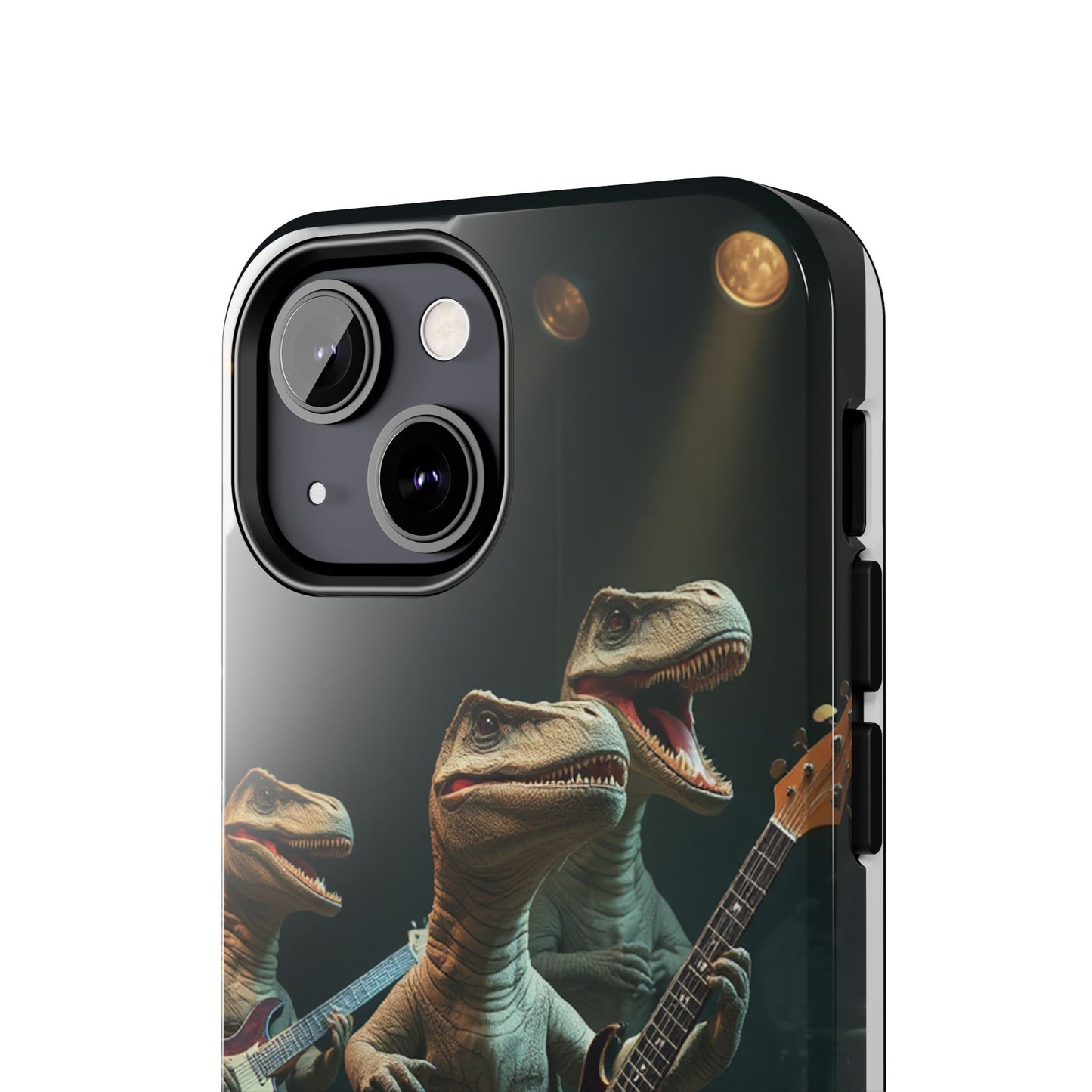 Rockin' Dinosaur Tough Phone Cases - Perfect for Music Lovers and Kids!