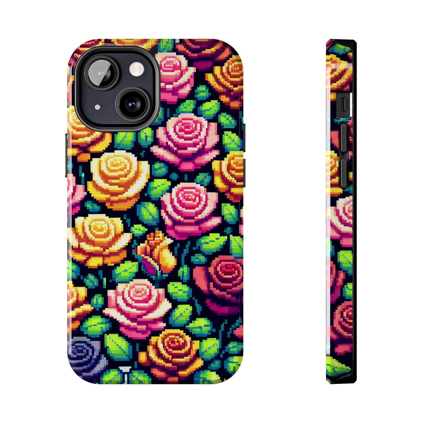 Pixel Art Roses Tough Phone Case - Stylish Protection - for iPhone