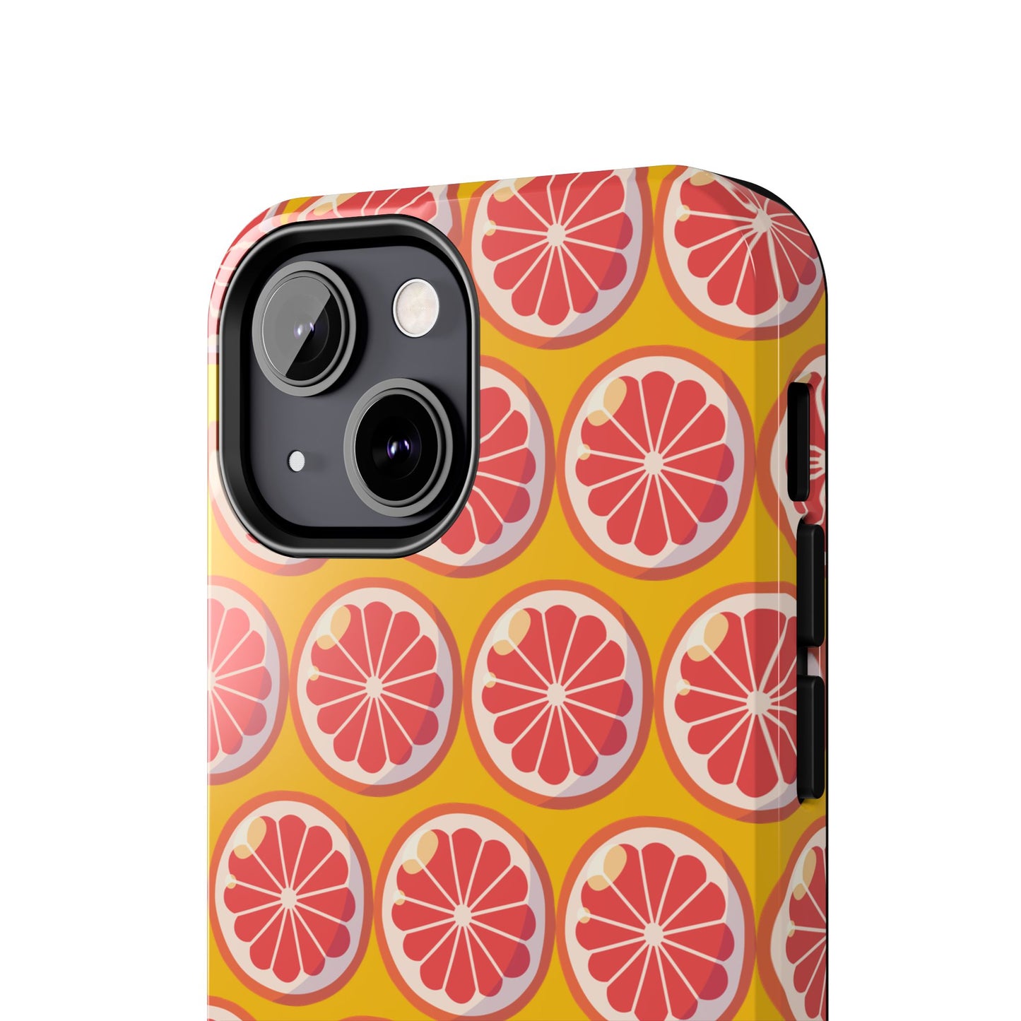 Citrus Pattern Tough Phone Case - Bright Grapefruit Design - for iPhone