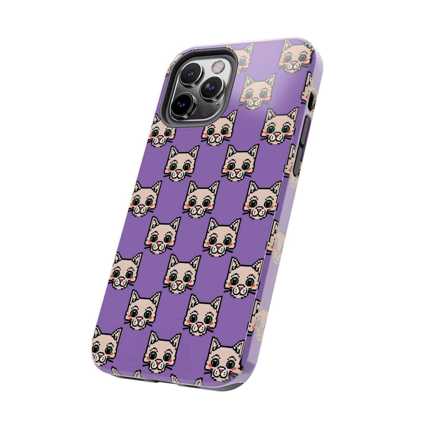 Cute Pixel Cat Tough Phone Case – Fun and Durable Protection for Cat Lovers - for iPhone