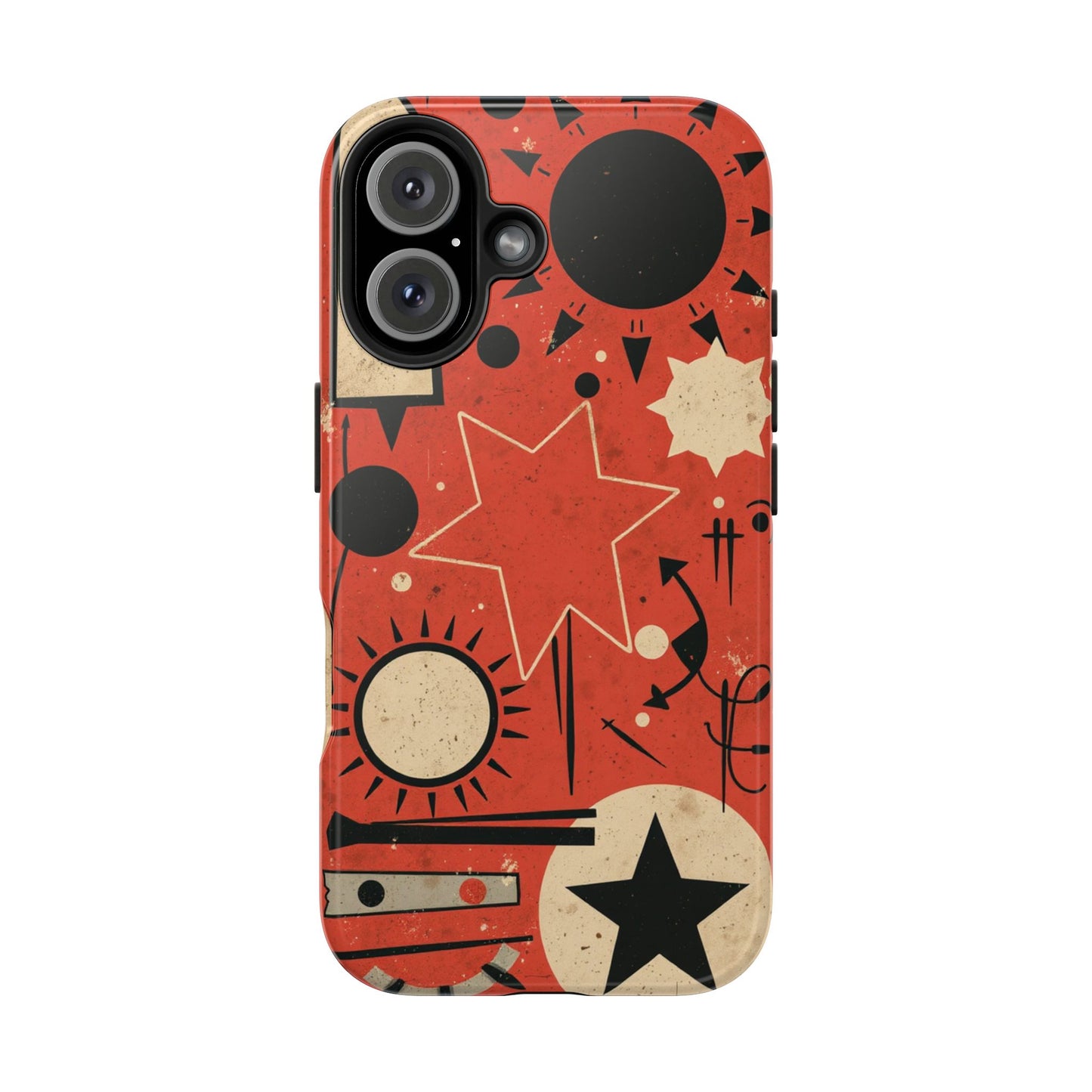 Retro Bold Tough Phone Case - Unique Geometric Design - for iPhone