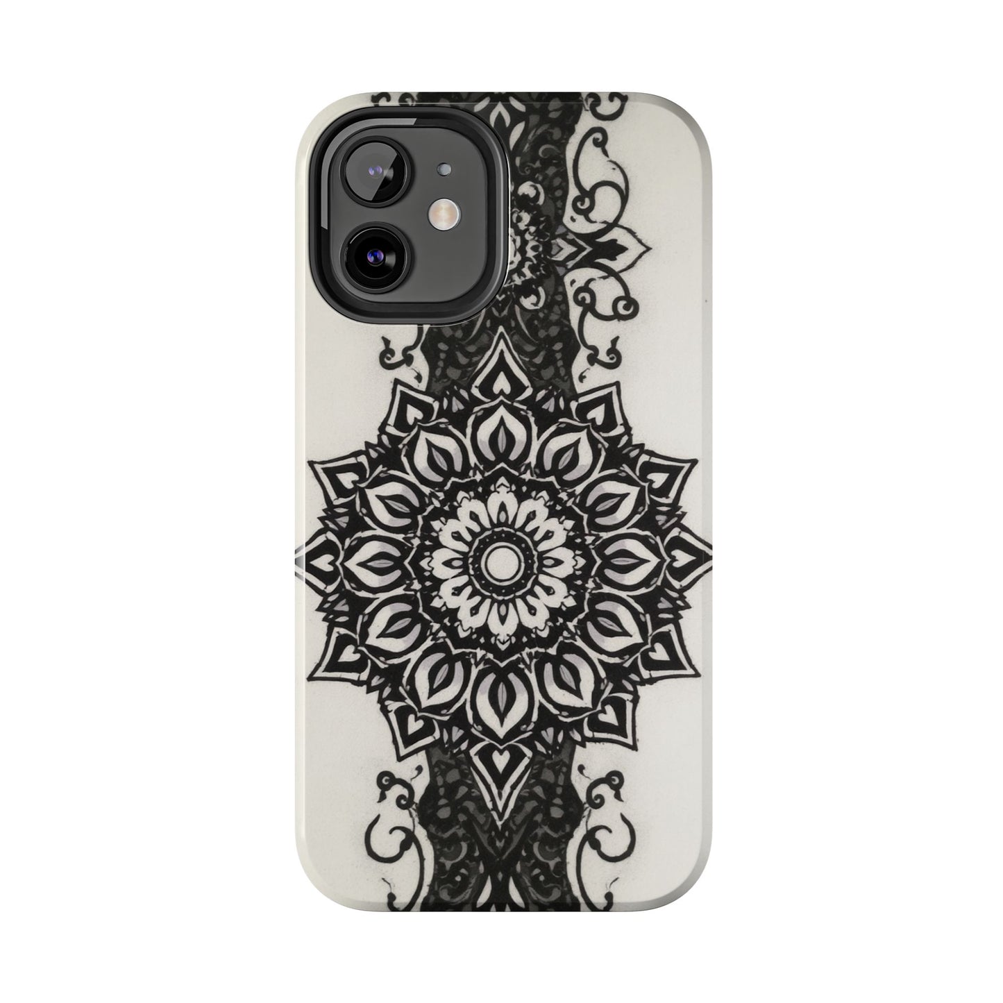 Stylish Tough Phone Cases with Dark Mandala Design - Durable and Unique Protection - for iPhone