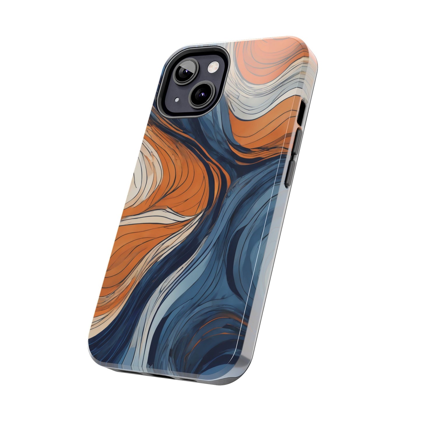 Artistic Tough Phone Case - Vibrant Abstract Waves Design - for iPhone