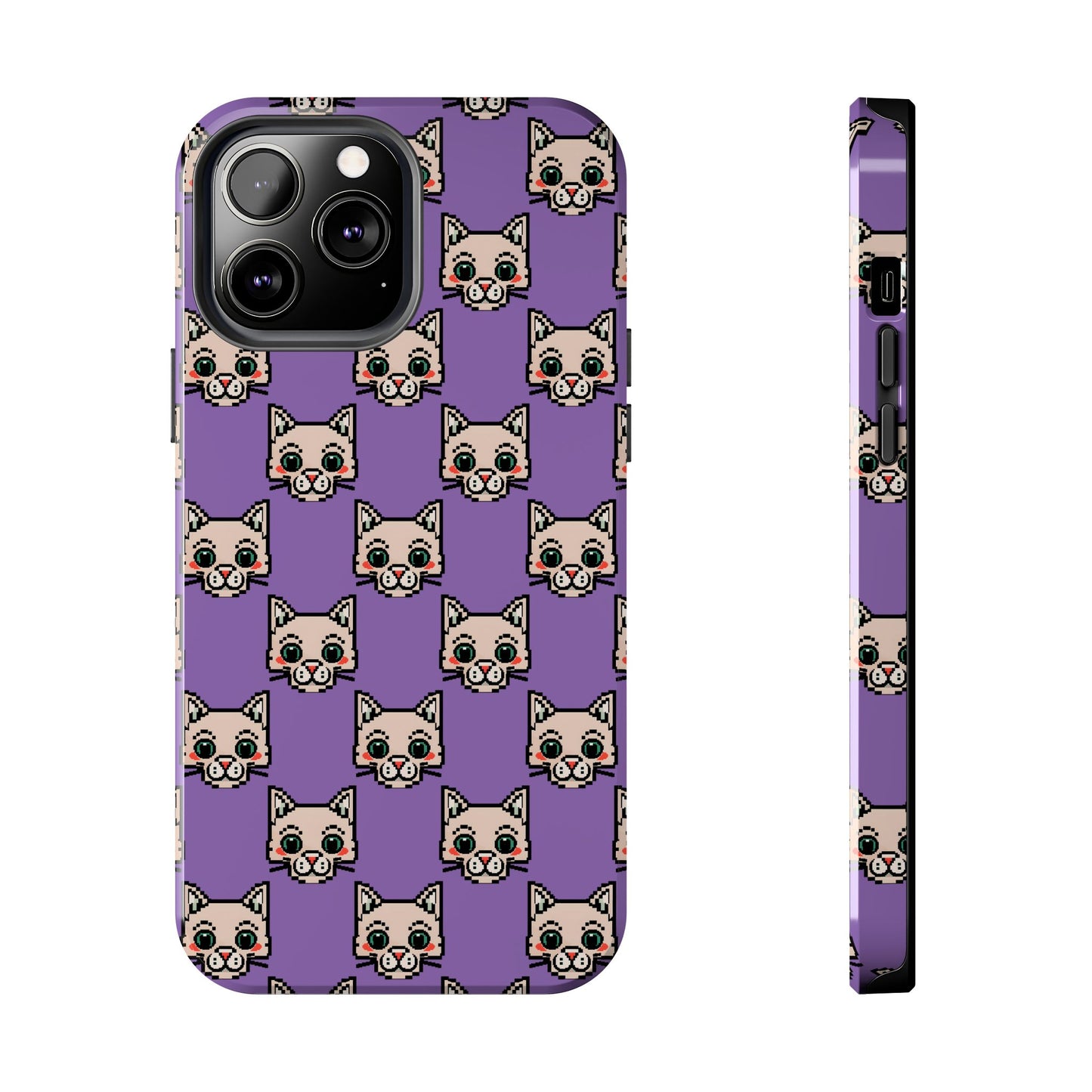 Cute Pixel Cat Tough Phone Case – Fun and Durable Protection for Cat Lovers - for iPhone