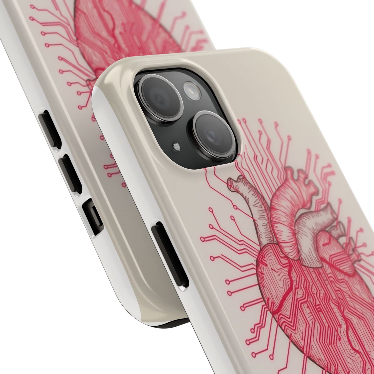 Heart Circuit Tough Phone Case – Unique Tech-Inspired Design for Tech Lovers