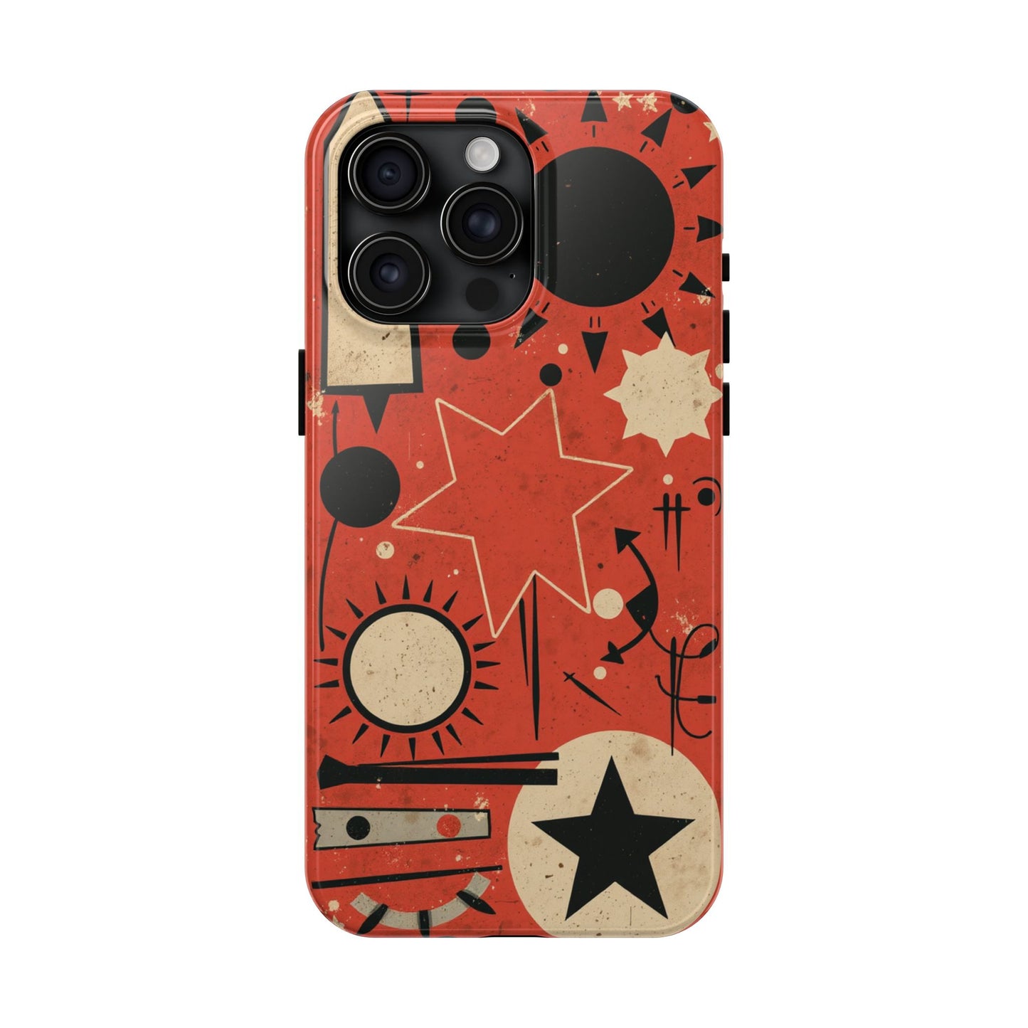 Retro Bold Tough Phone Case - Unique Geometric Design - for iPhone