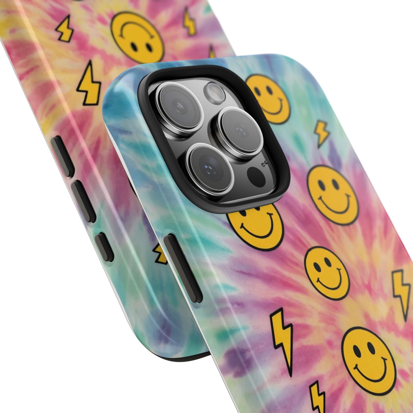 Colorful Smiley Lightning Tough Phone Case - Fun & Durable