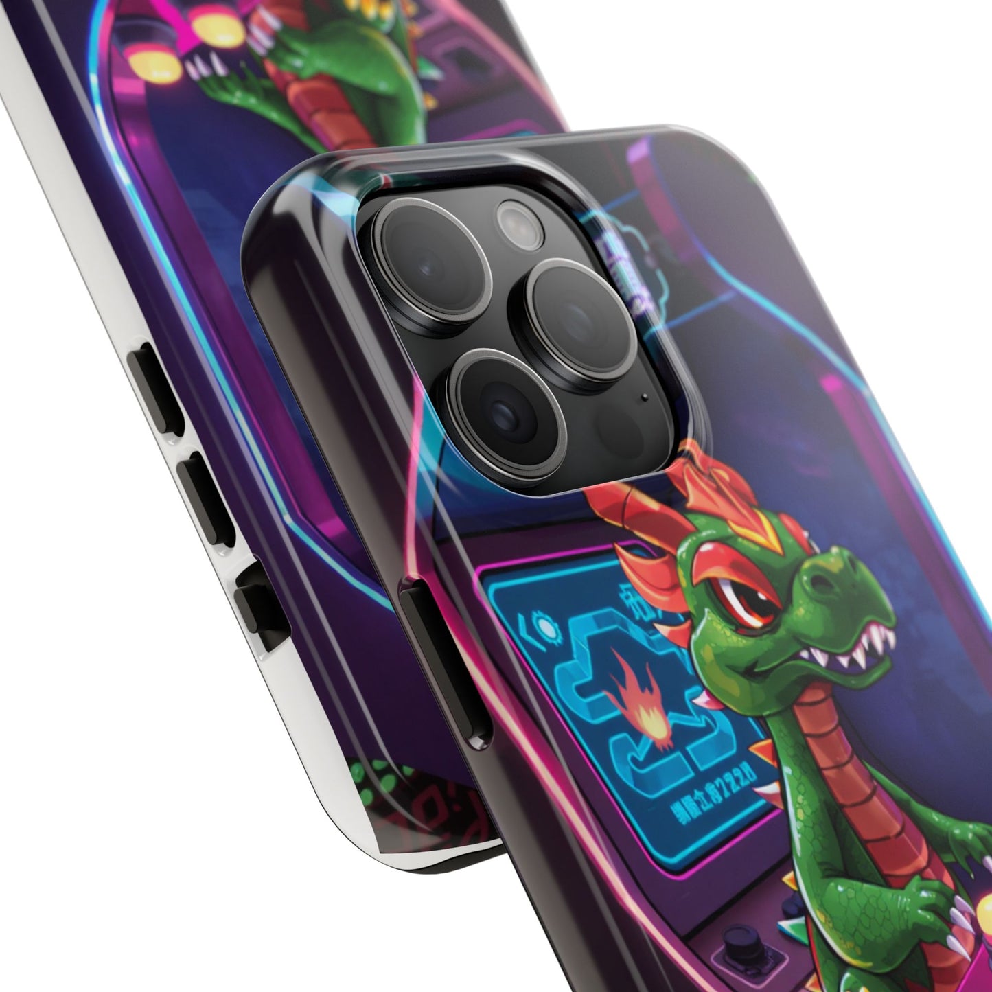 Retro Gamer Tough Phone Case with Dragon Design