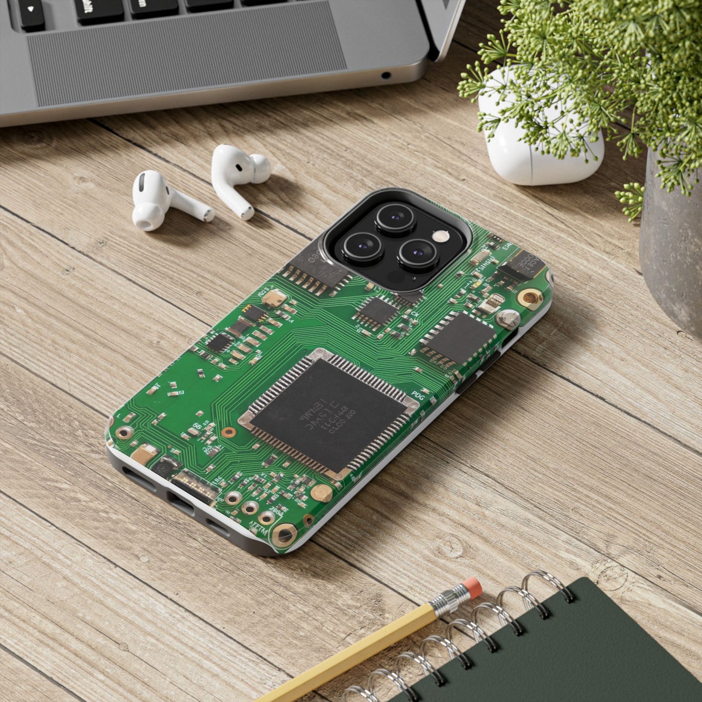 Circuit Board Tough Phone Case - Durable Tech Design