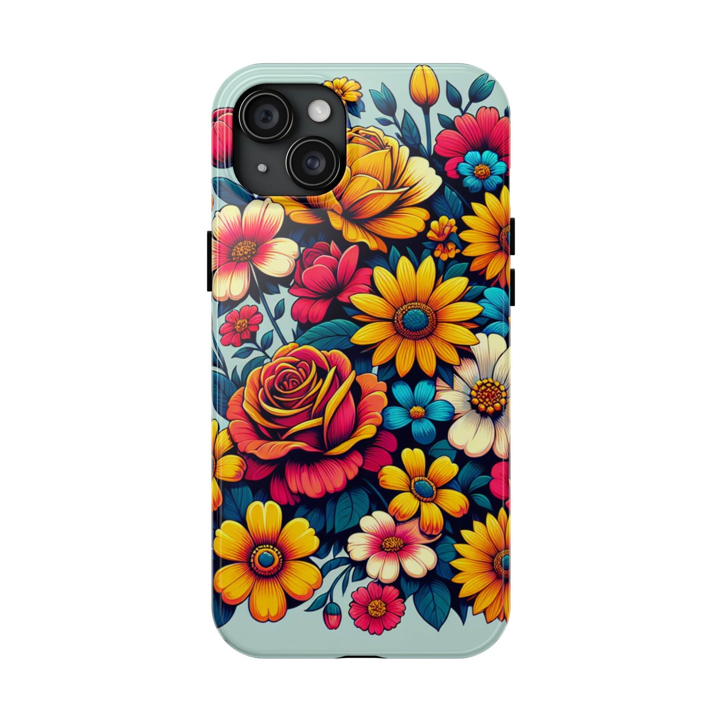 Vibrant Floral Tough Phone Case - Colorful Flower Design - for iPhone