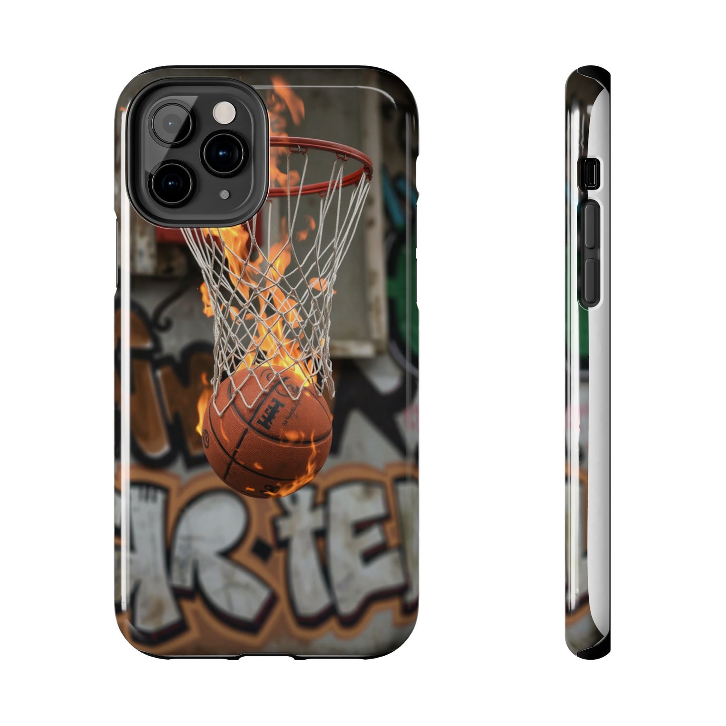 Fire Basketball Tough Phone Case - Durable Sporty Design for Athletes & Fans