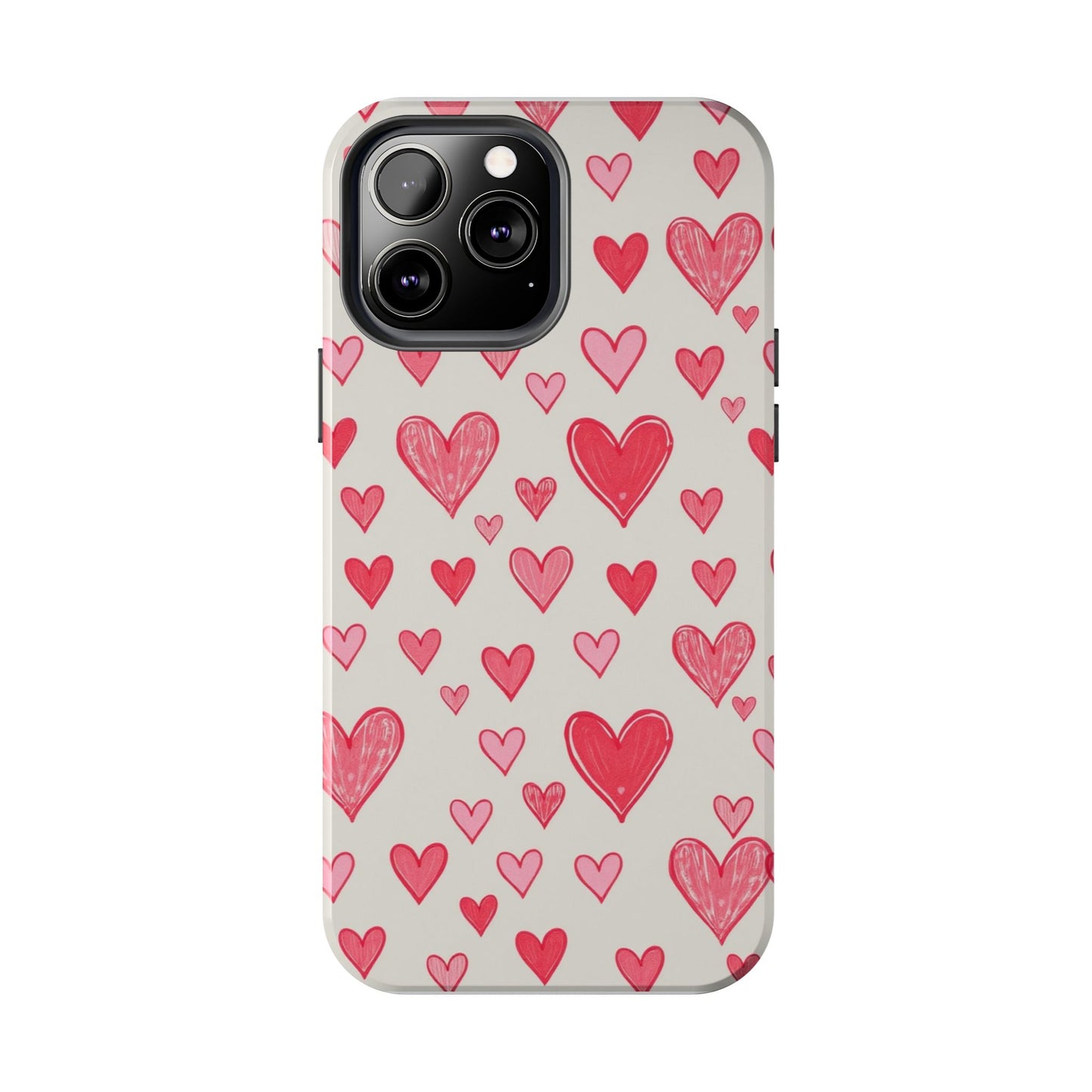 Heart Pattern Tough Phone Case - Cute and Stylish Protection
