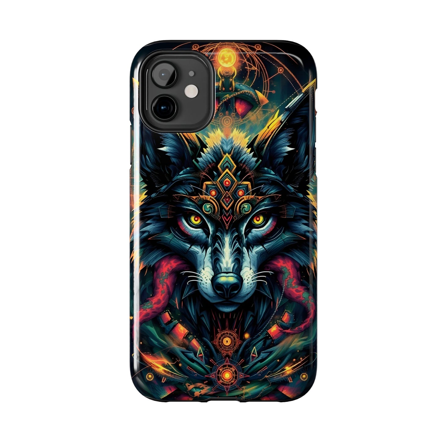 Vibrant Mystical Wolf Art Tough Phone Case - Durable & Unique Design for Animal Lovers - for iPhone