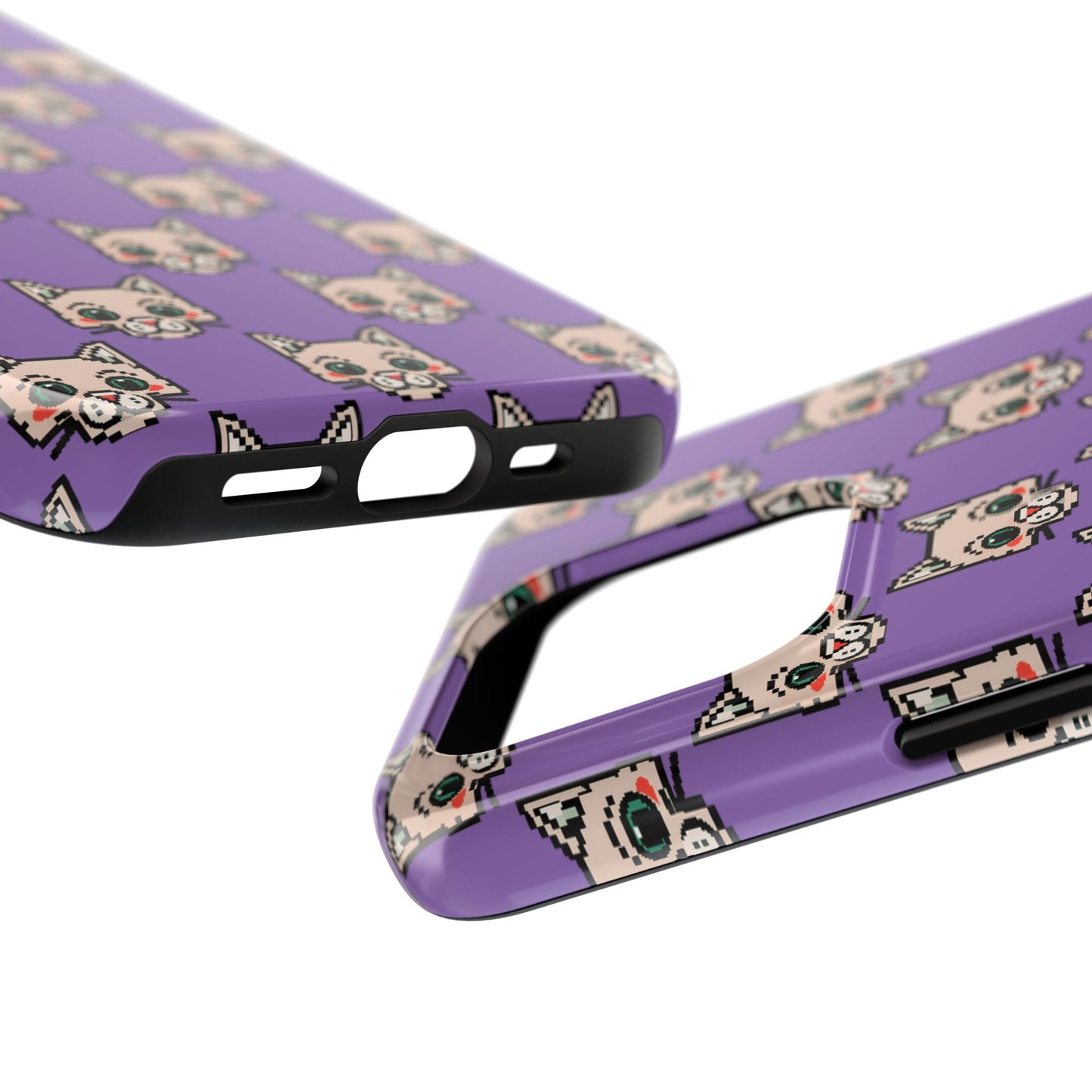 Cute Pixel Cat Tough Phone Case – Fun and Durable Protection for Cat Lovers - for iPhone