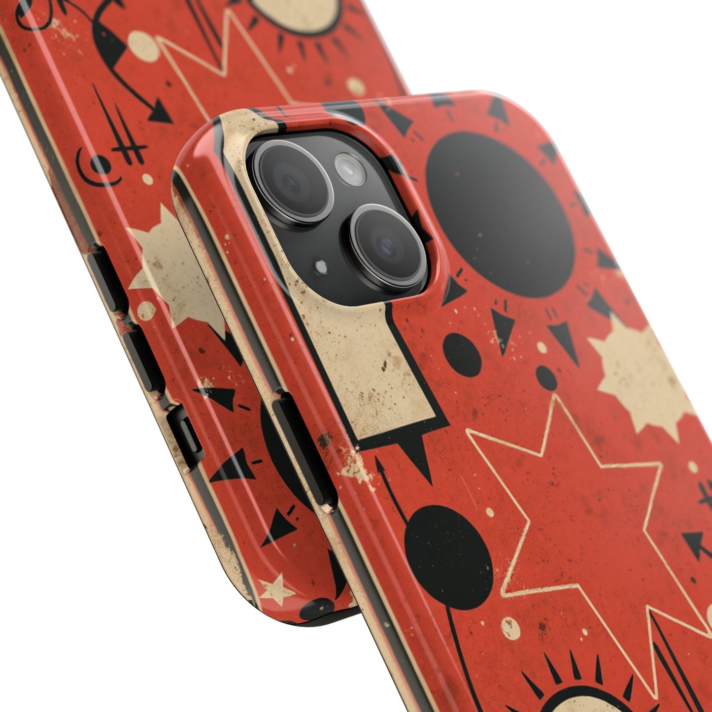 Retro Bold Tough Phone Case - Unique Geometric Design - for iPhone