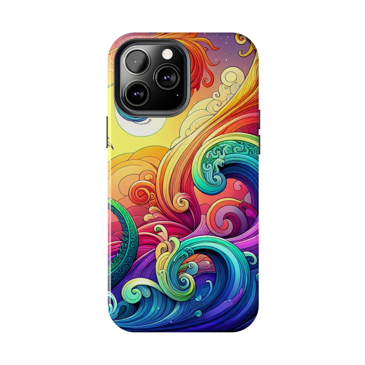 Fantasy Ocean Waves Tough Phone Case - Colorful Protective Cover - for iPhone