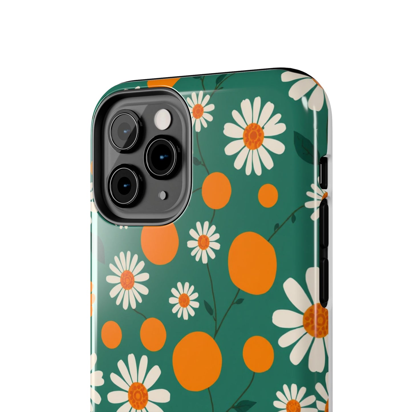 Floral Tough Phone Case - Daisy & Orange Design