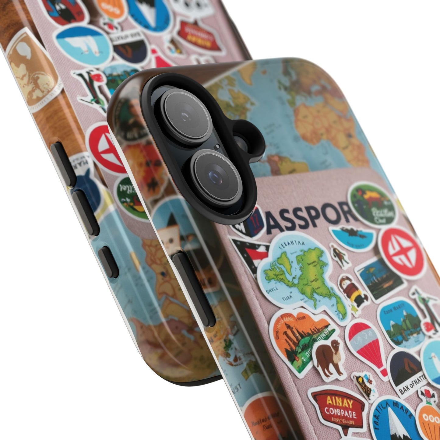 Adventure Stickers Phone Case - Tough Protection for Travel Lovers