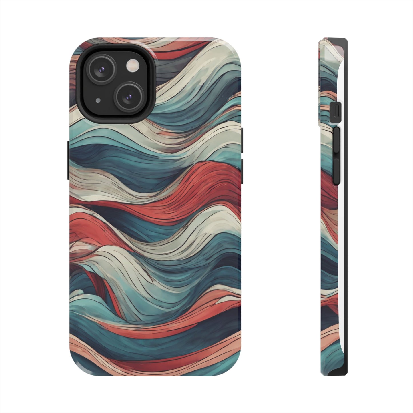 Abstract Waves Tough Phone Case - Stylish & Durable Phone Protection - for iPhone