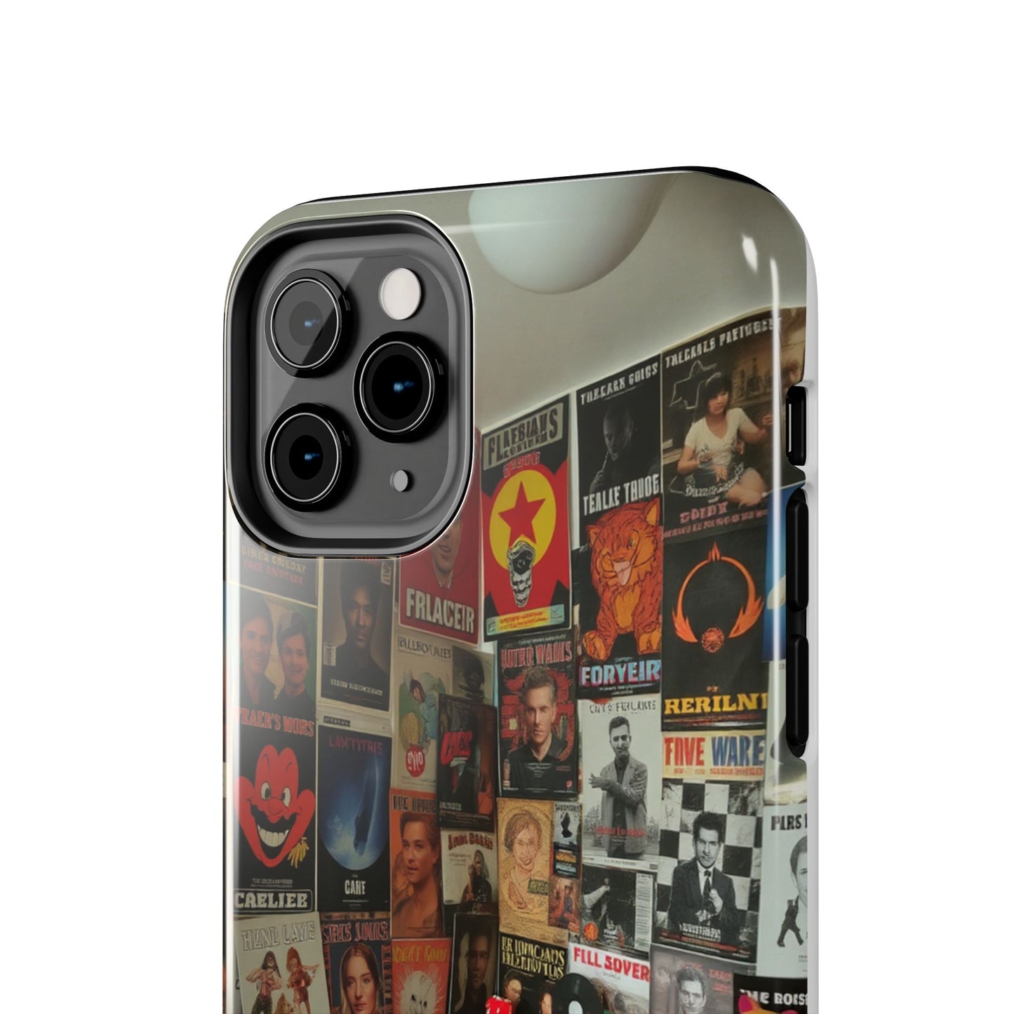 Retro Vibe Tough Phone Case - Vintage Movie Posters & Plush Toys Design