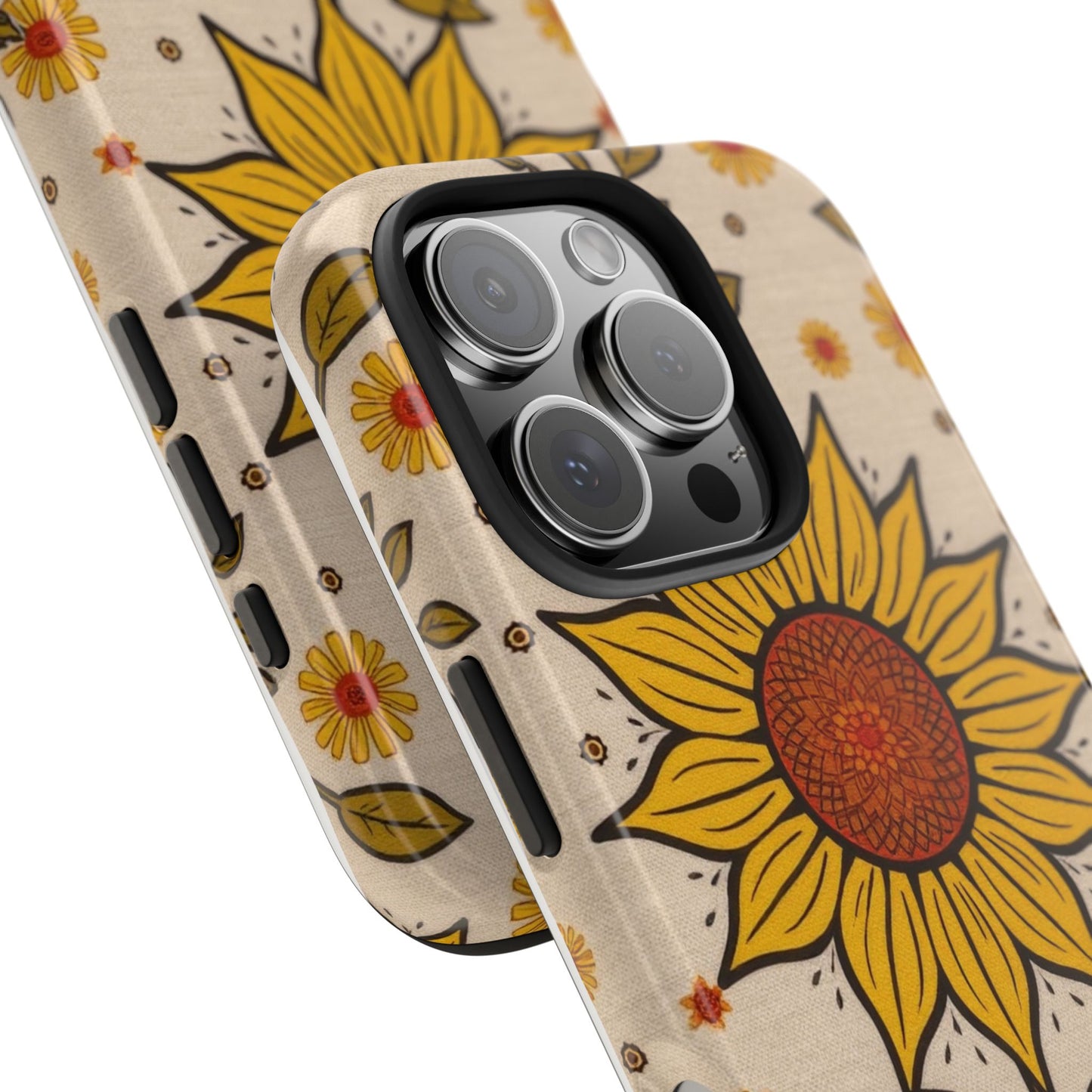 Bright Sunflower Origins Tough Phone Case - Floral Design for Nature Lovers - for iPhone
