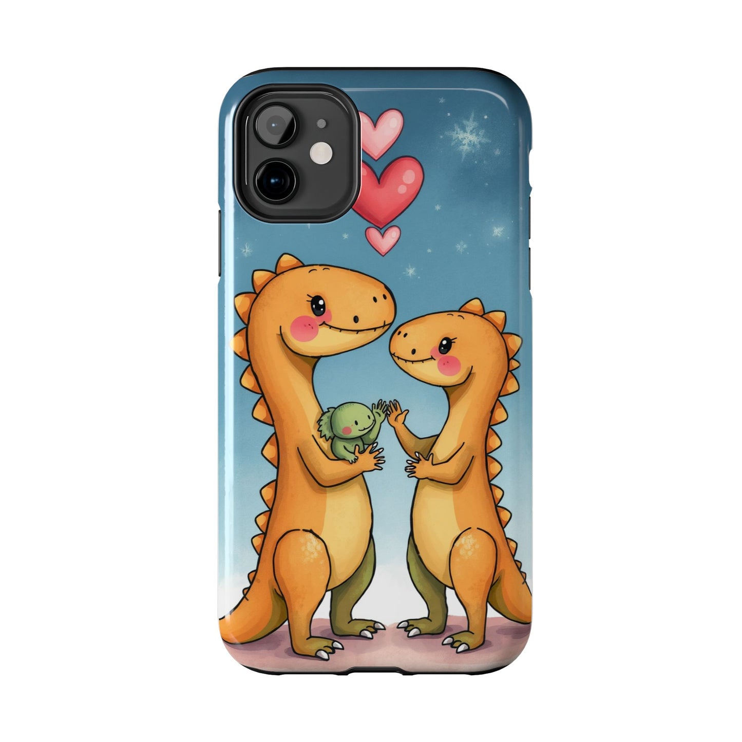 Dino Love Tough Phone Case - Cute & Durable Design for Kids & Parents