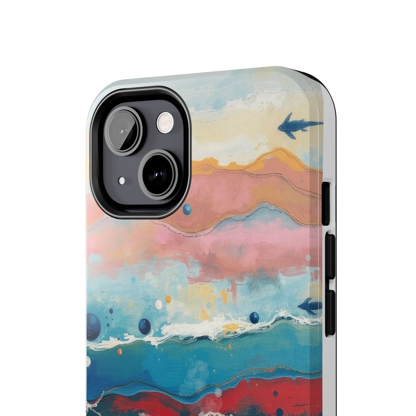 Artistic Tough Phone Case - Vibrant Waves Design for Unique Style
